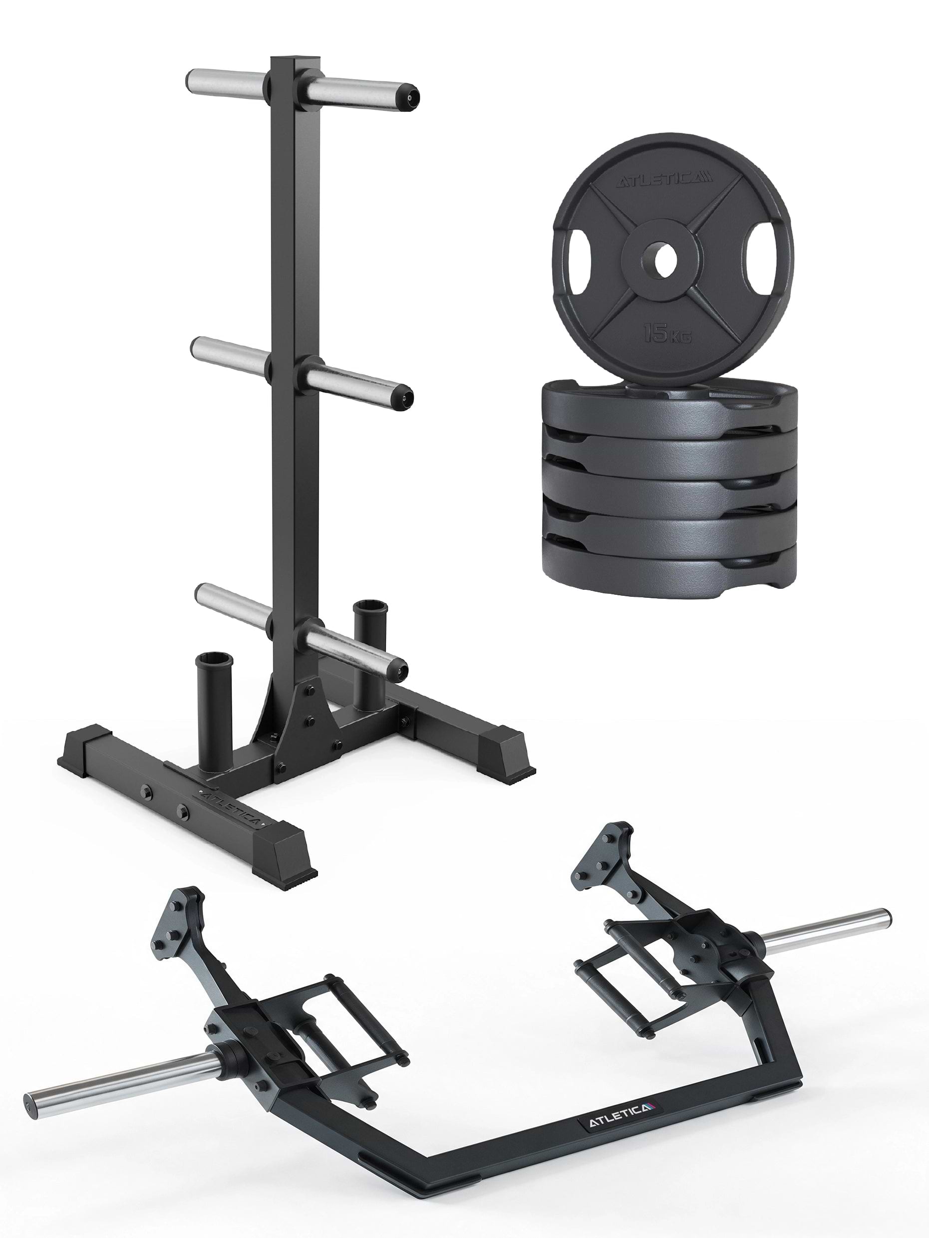 Rhino Hex SET 90 kg - Rhino Storage mit Open Hex Bar und 6x15kg 2H Iron Plates