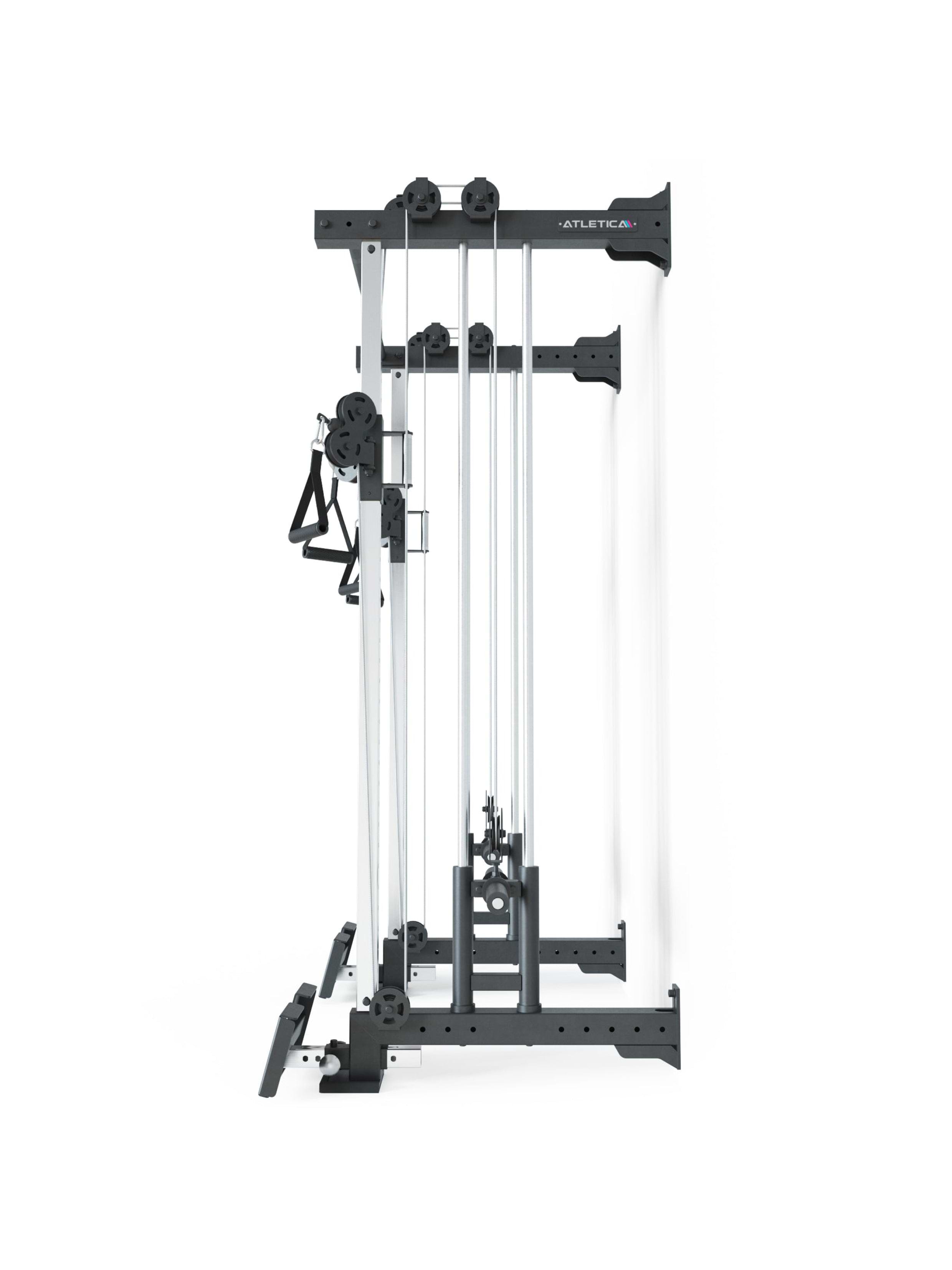 Power Rack R8-Nitro Wall Mounted: Dual Pulley, Fußstützen & Pull-Up Bar