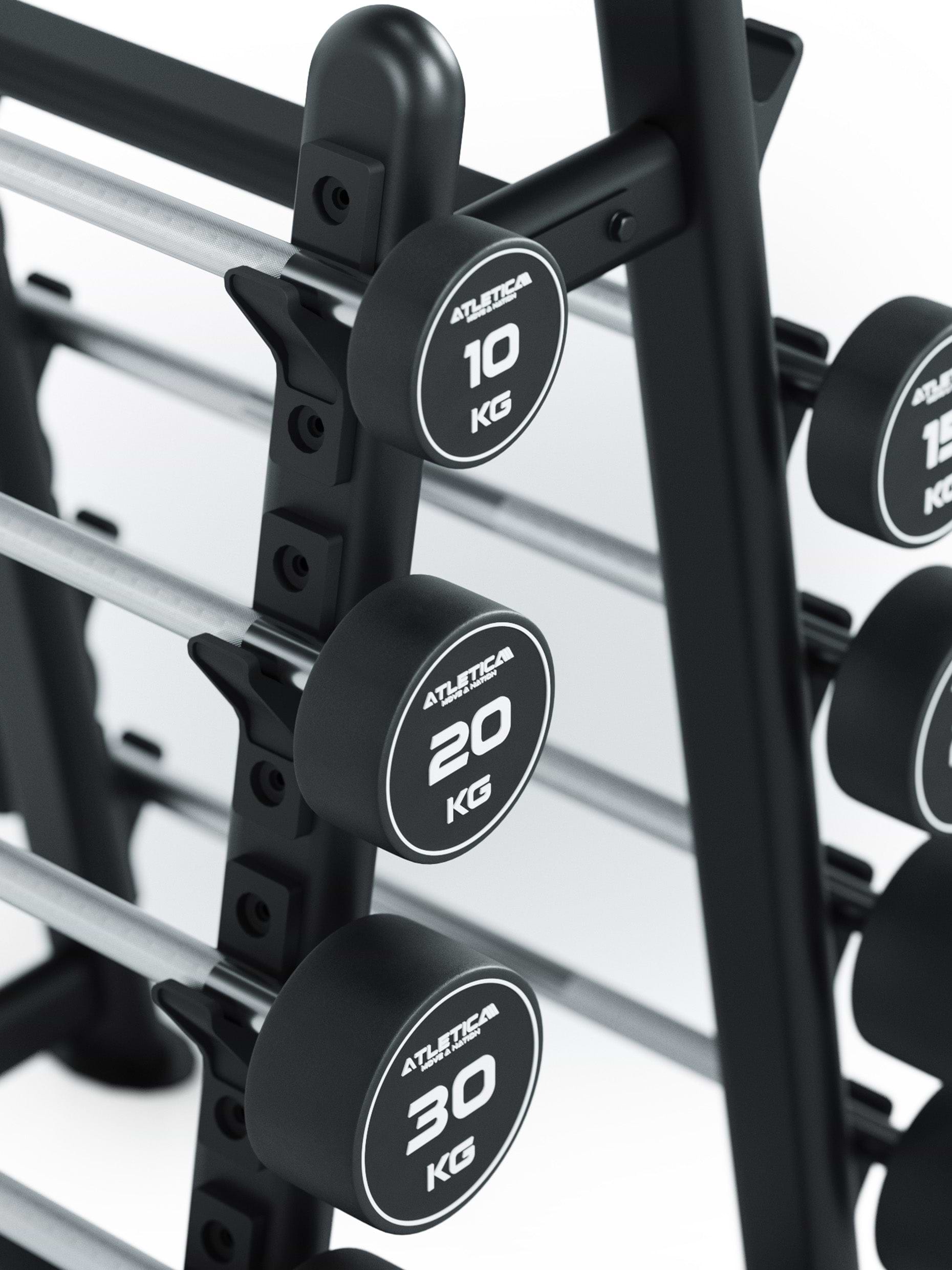 Langhantel-Ablage: sichere Aufbewahrung für 10 Langhanteln, kompaktes Design, 800kg Belastbarkeit, mehr Ordnung im Trainingsraum