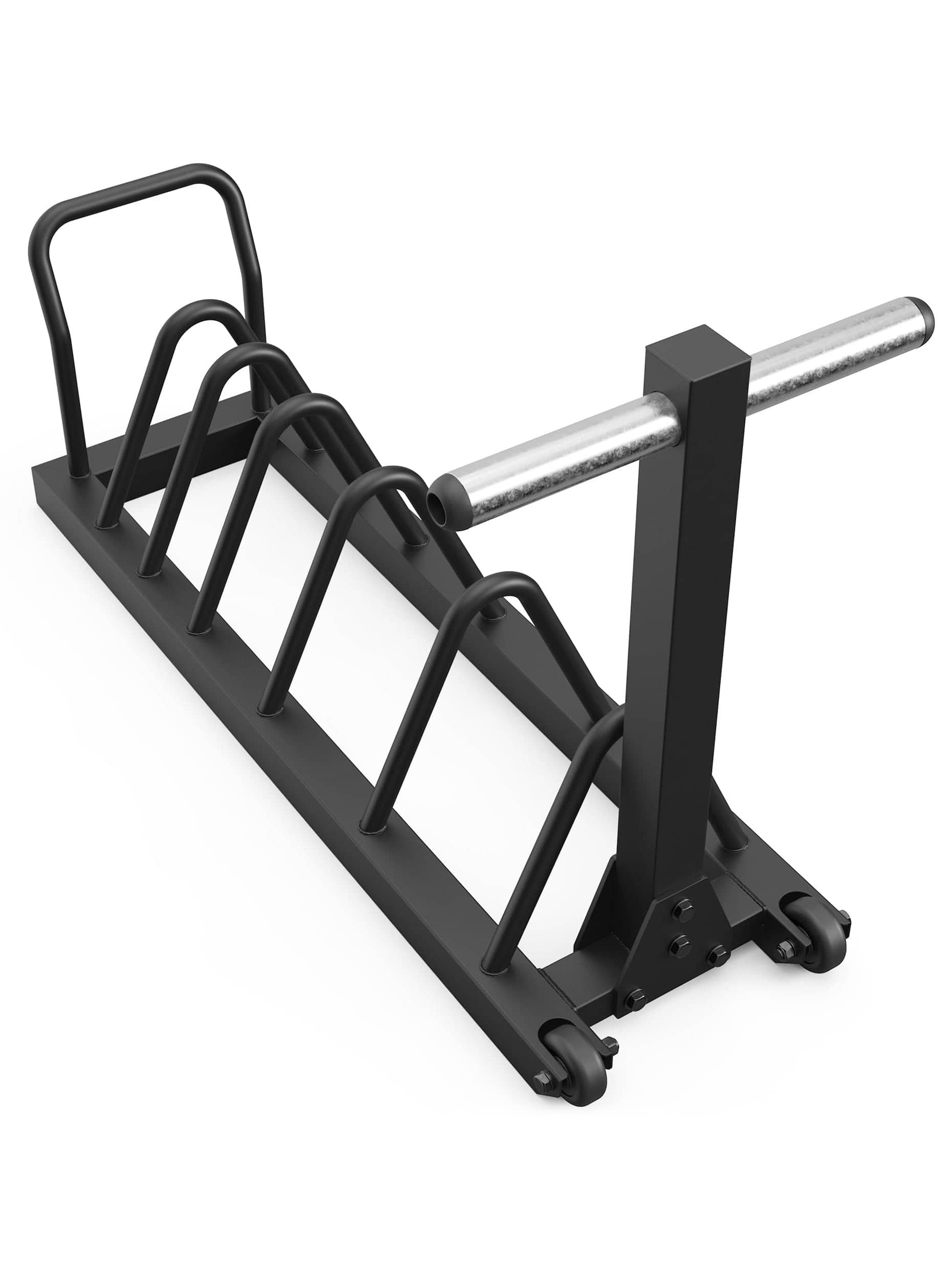 Hantelscheiben Ablage Tusker: Kompakter Scheibenständer | 6 Fächer | 2 zusätzliche Pins