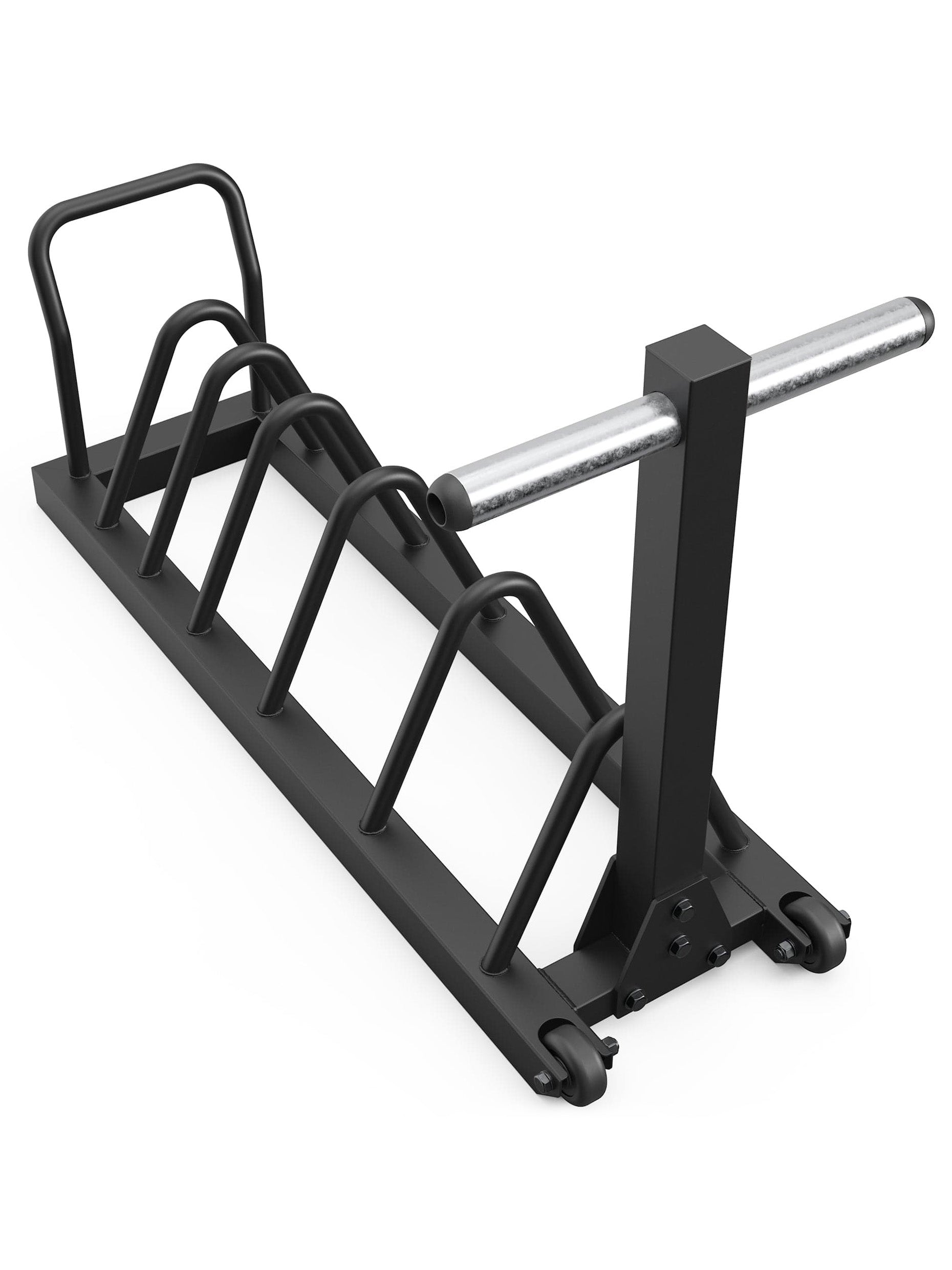 Hantelscheiben Ablage Tusker: Kompakter Scheibenständer | 6 Fächer | 2 zusätzliche Pins