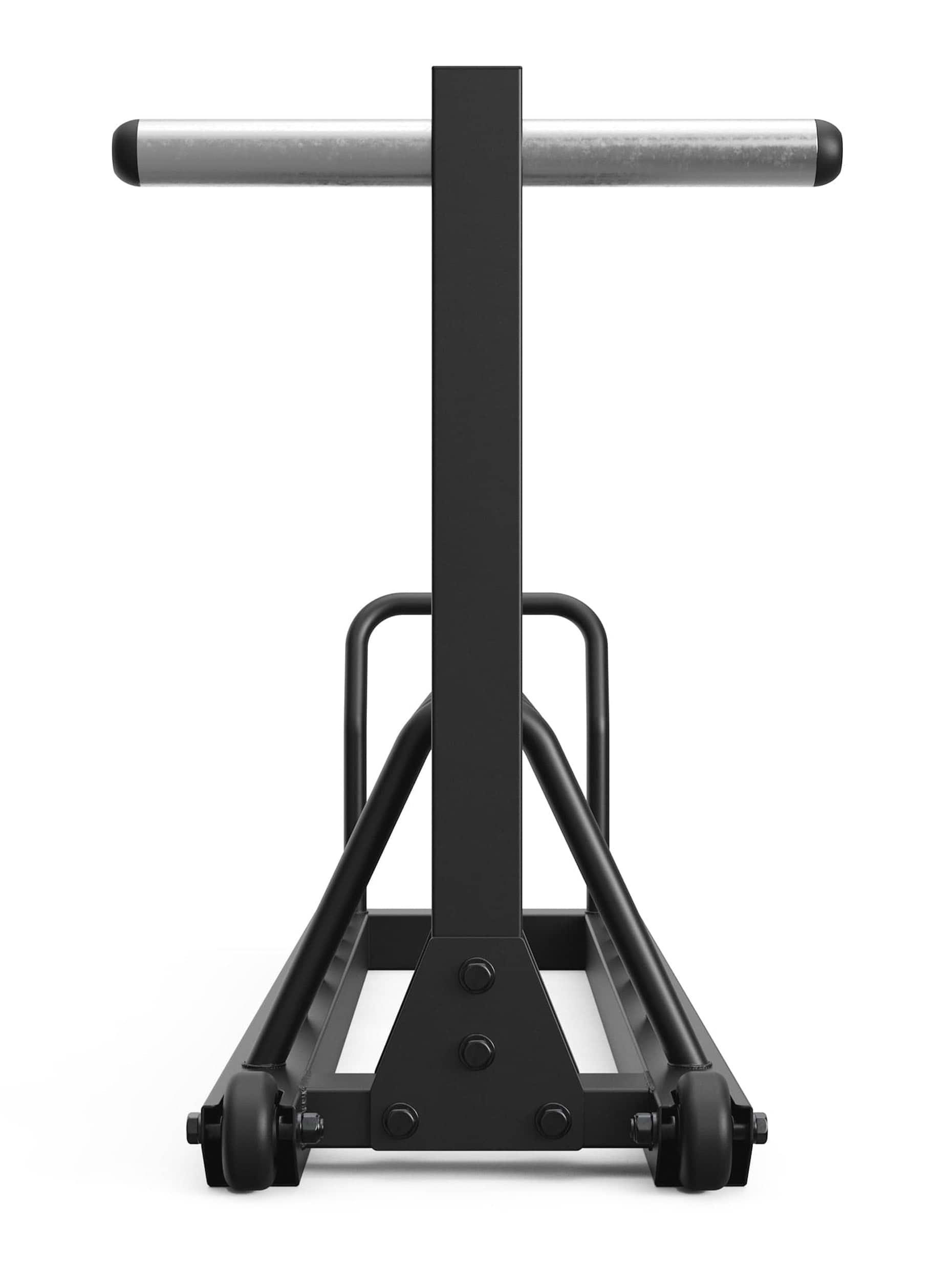 Ablage für Hantelscheiben Tusker: Kompakter Scheibenständer | 6 Fächer | 2 zusätzliche Pins | 24 kg | bis 900 kg belastbar | Transportrollen und Griff