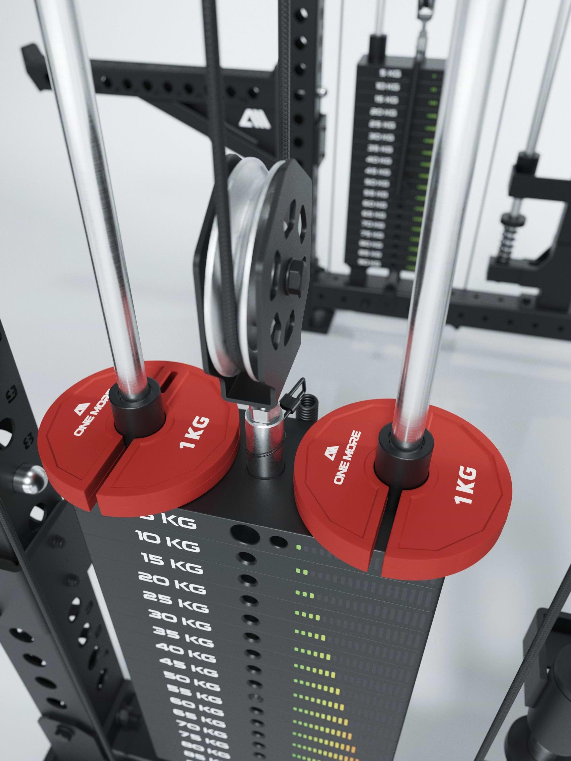 Atletica Add On Flex Plates in rot an einem Gewichtsblock