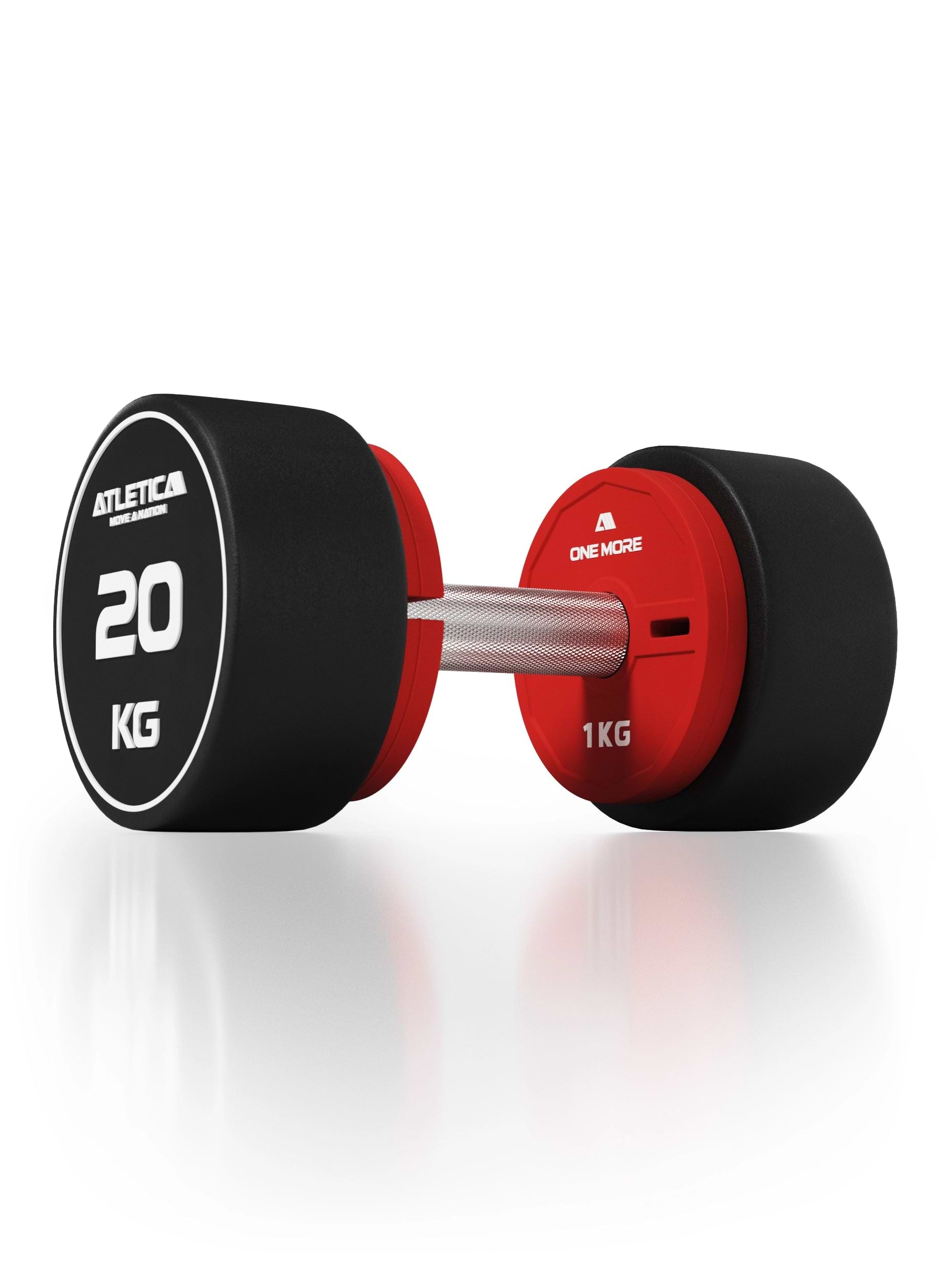 Atletica Add-On Flex Plates 1kg rot an einer Rundhantel