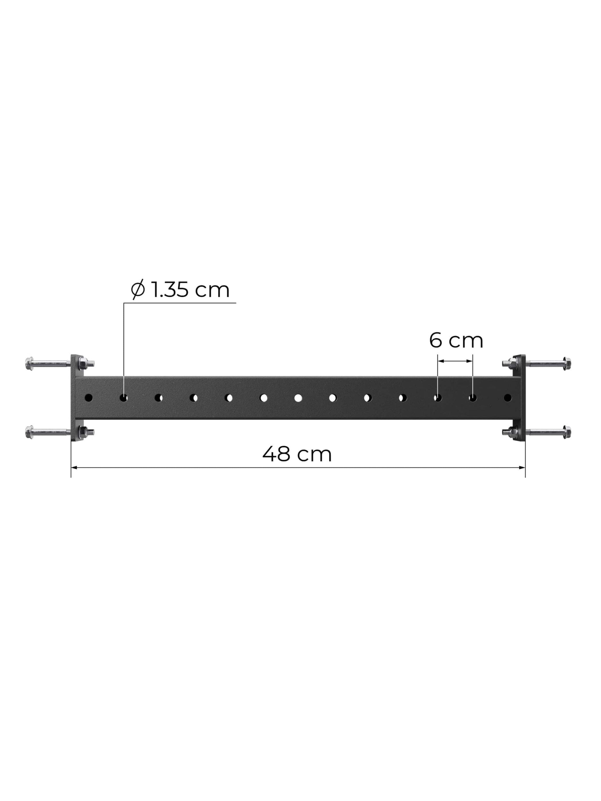 Crossbar R8 Serie, 78cm Paarweise | Für eine mittlere Rack-Tiefe | Ausreichend Platz für Trainings im Käfig-Inneren | In 2 Farben verfügbar | 16 kg