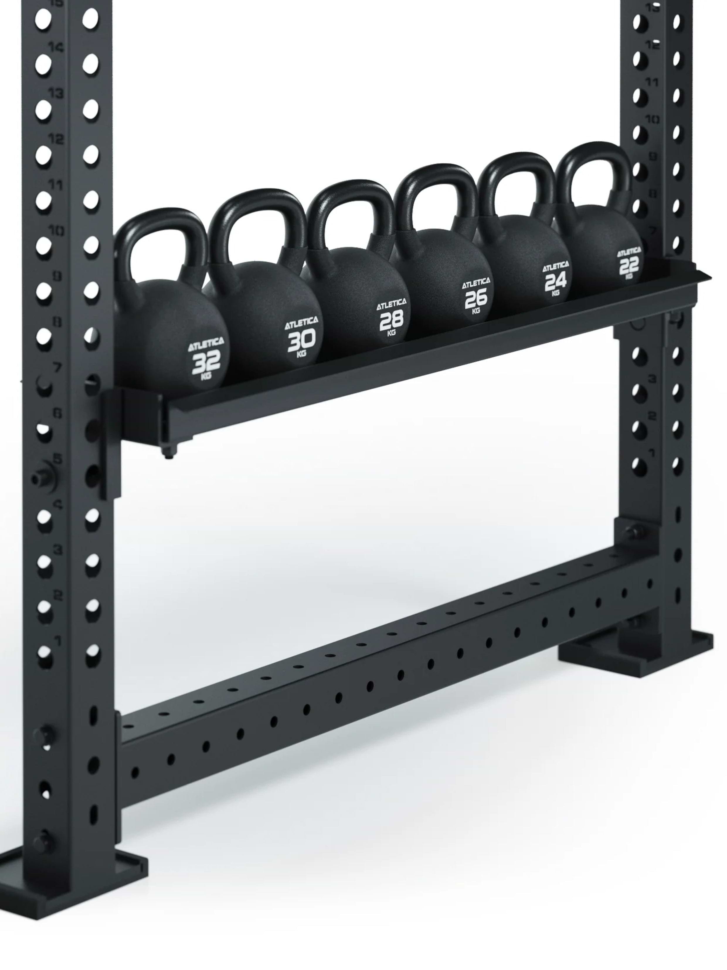 Einfach montieren, effektiv organisieren: Kettlebell-Ablage für R8 Power Racks