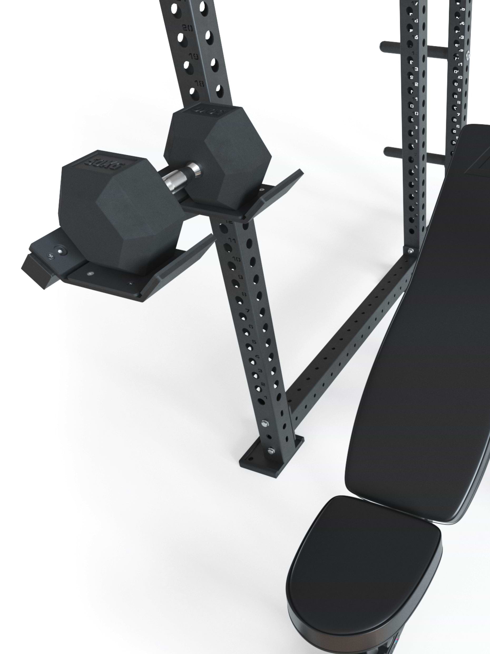 Power Racks Zubehör R8 Kurzhantel-Ablagen: Einfache Montage am Power Rack | Mehr Trainingskomfort | Reduzierte Verletzungsgefahr | Belastbarkeit 250kg