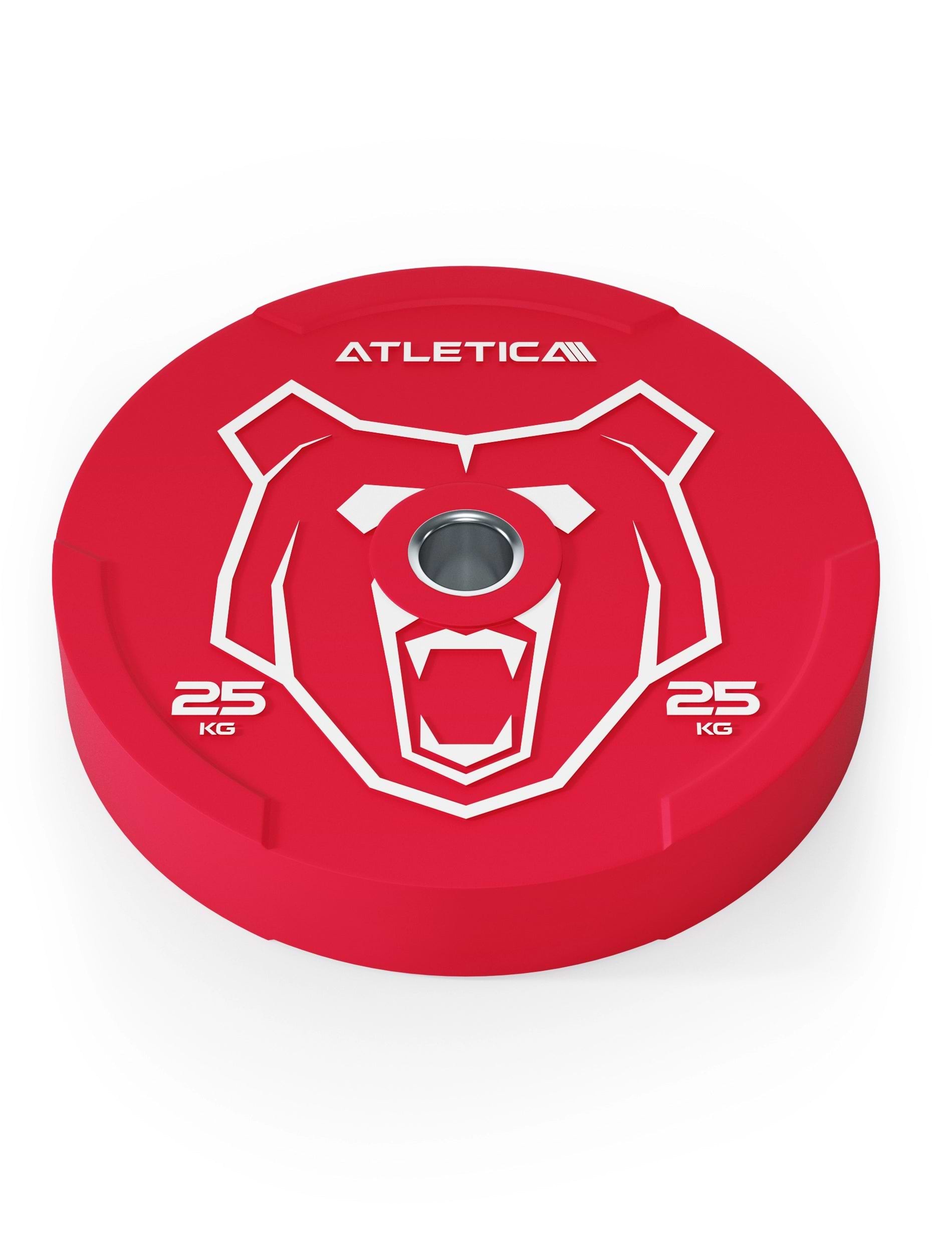 Reduzierter Bounce | Hochwertiger Gummi | Powerlifting und Gewichtheben | Widerstandsfähig & langlebig | Farbcode nach IWF-Standard I 25kg