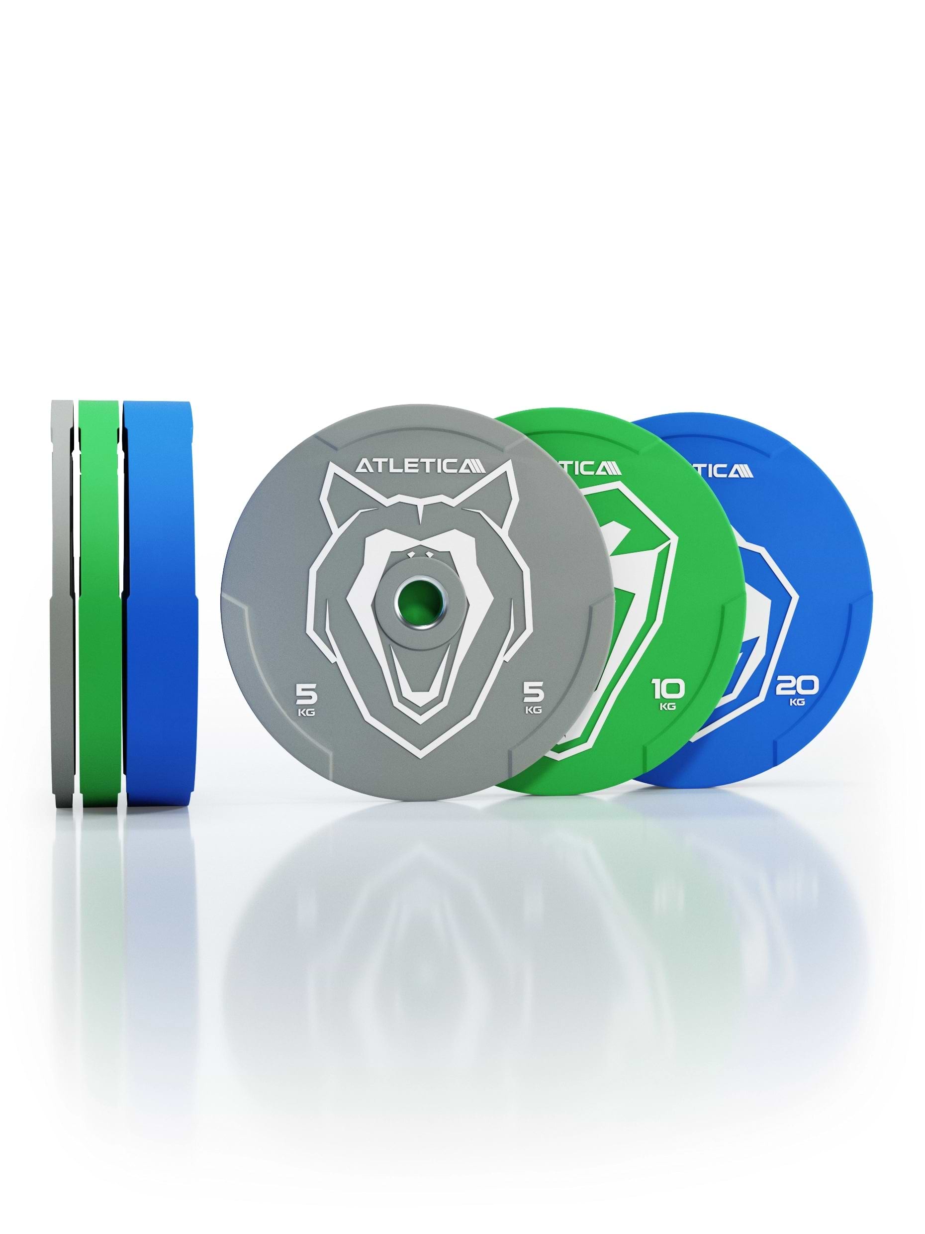 Animal Bumper Plates 70kg Set: Reduzierter Bounce | Powerlifting und Gewichtheben | Farbcode nach IWF-Standard