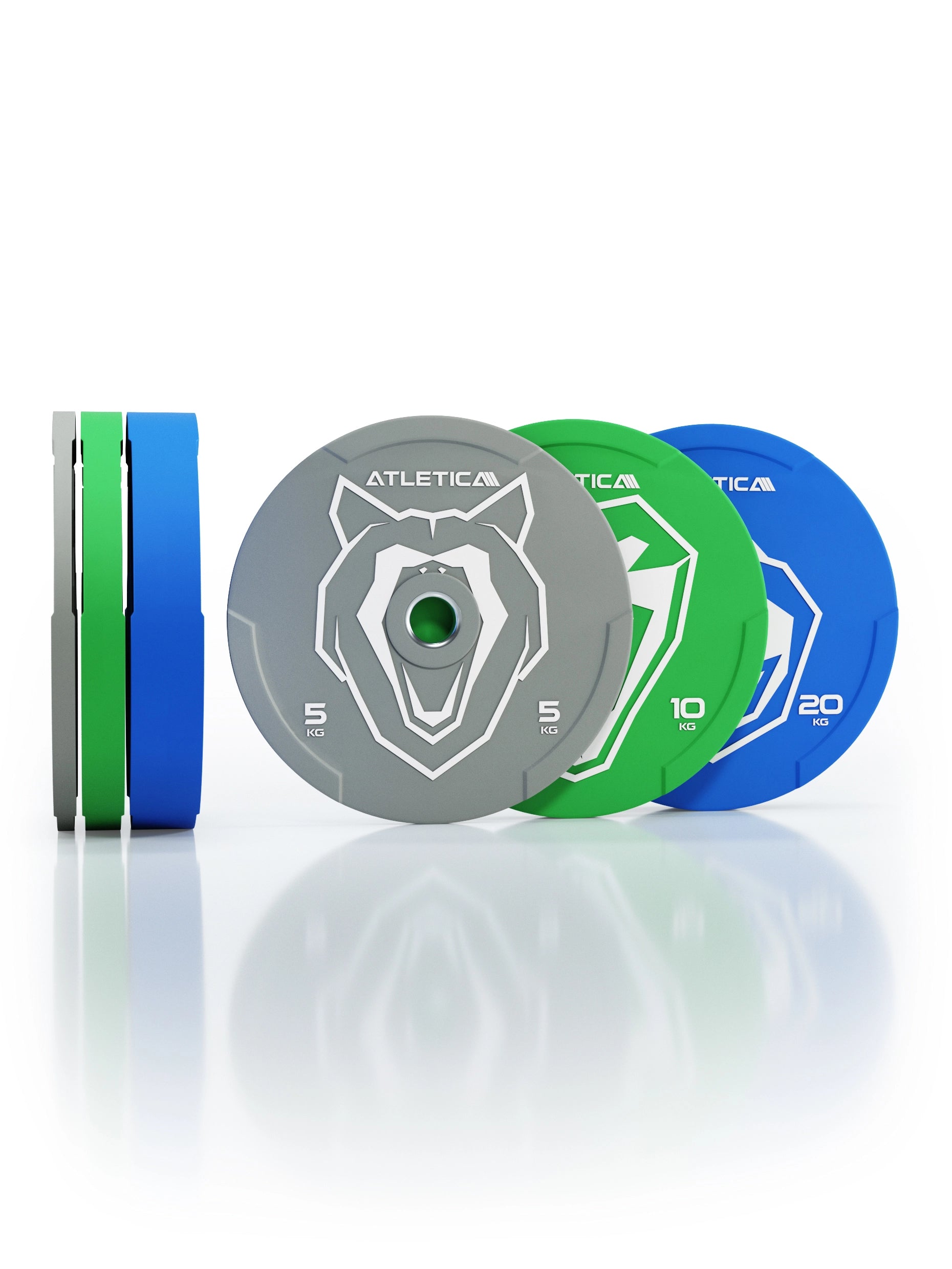 Animal Bumper Plates 70kg Set: Reduzierter Bounce | Powerlifting und Gewichtheben | Farbcode nach IWF-Standard