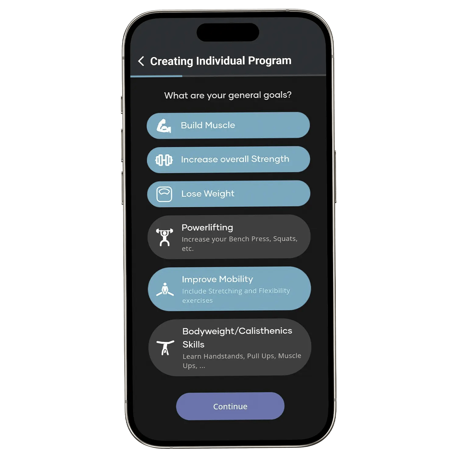 Atletica Training App: Ziele definieren