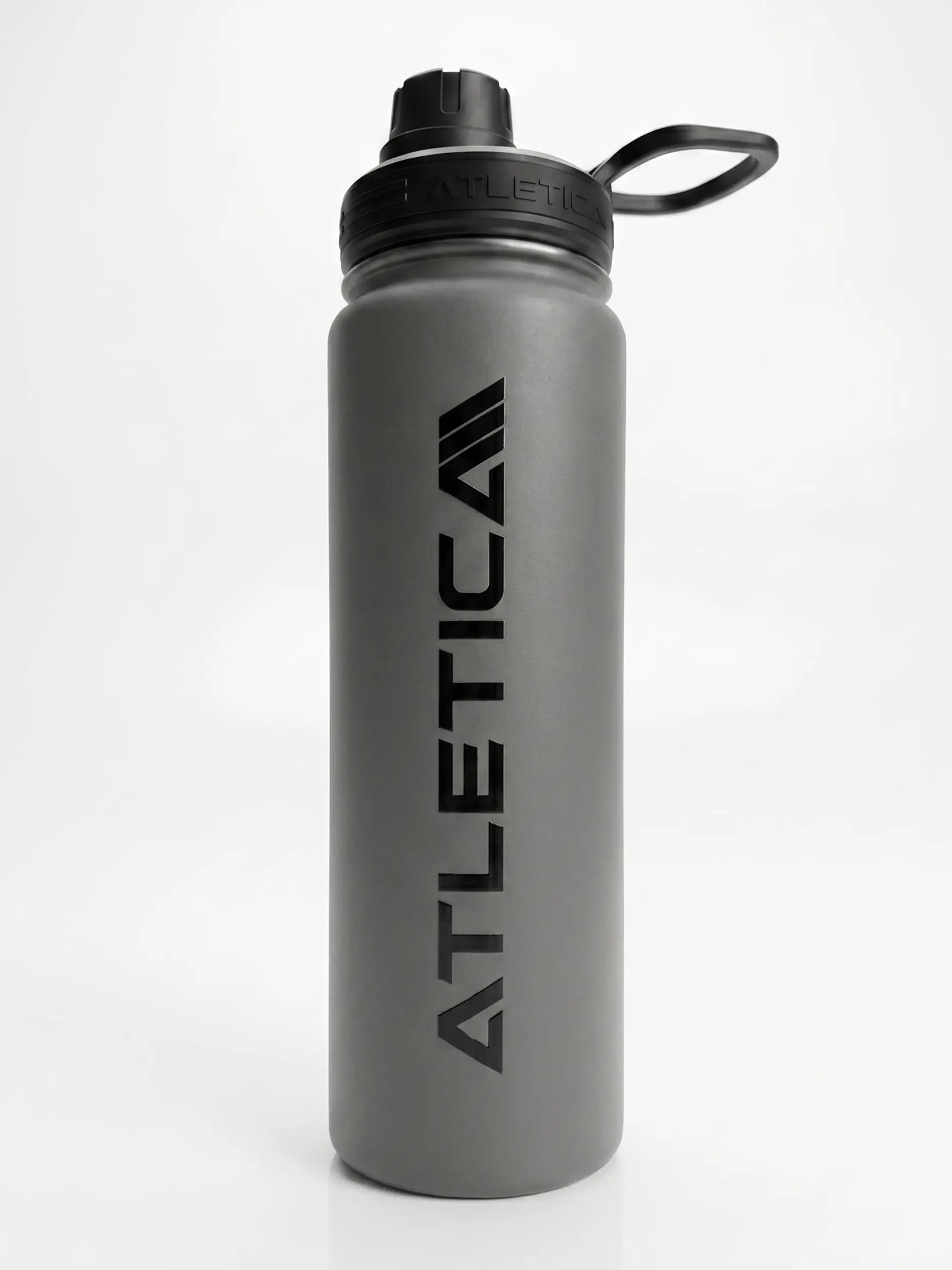 ATLETICA Trinkflasche Edelstahl 710ml Grau mit Sportdeckel