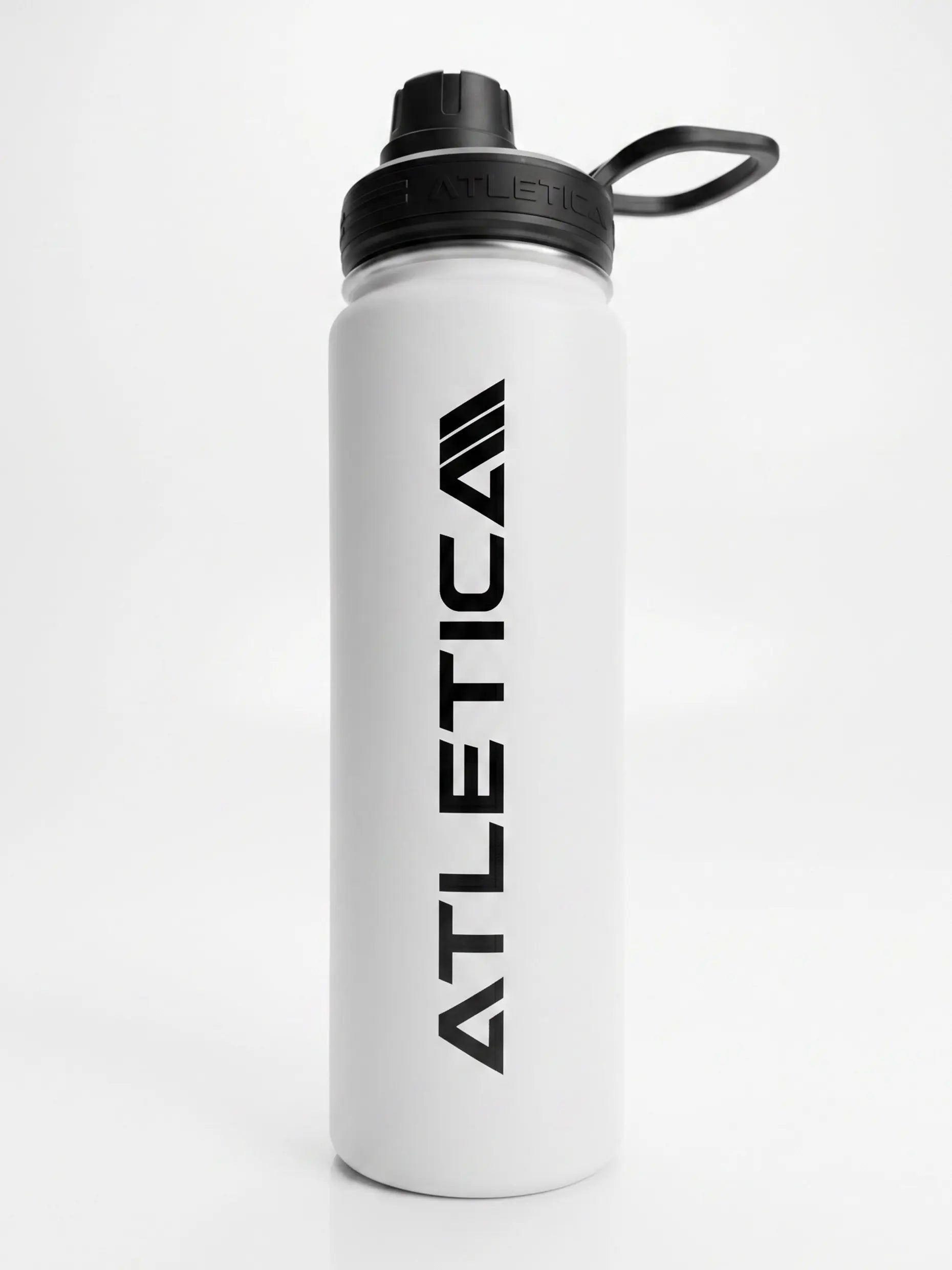 ATLETICA Trinkflasche Edelstahl 710ml Weiß mit Sportdeckel
