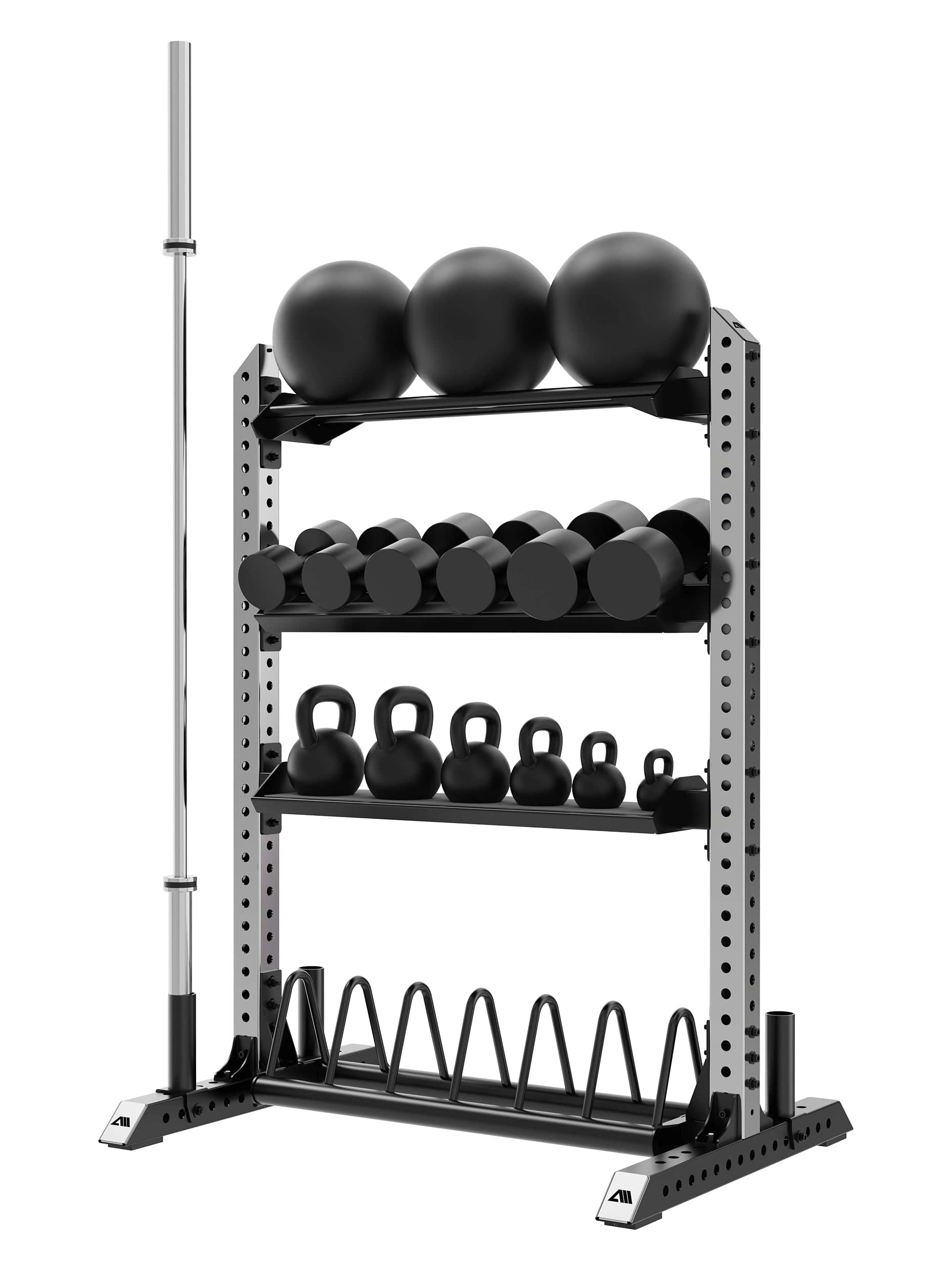 Kleine Aufbewahrungsablage für Wallballs, Kurzhanteln, Kettlebells, Gewichte und Langhanteln