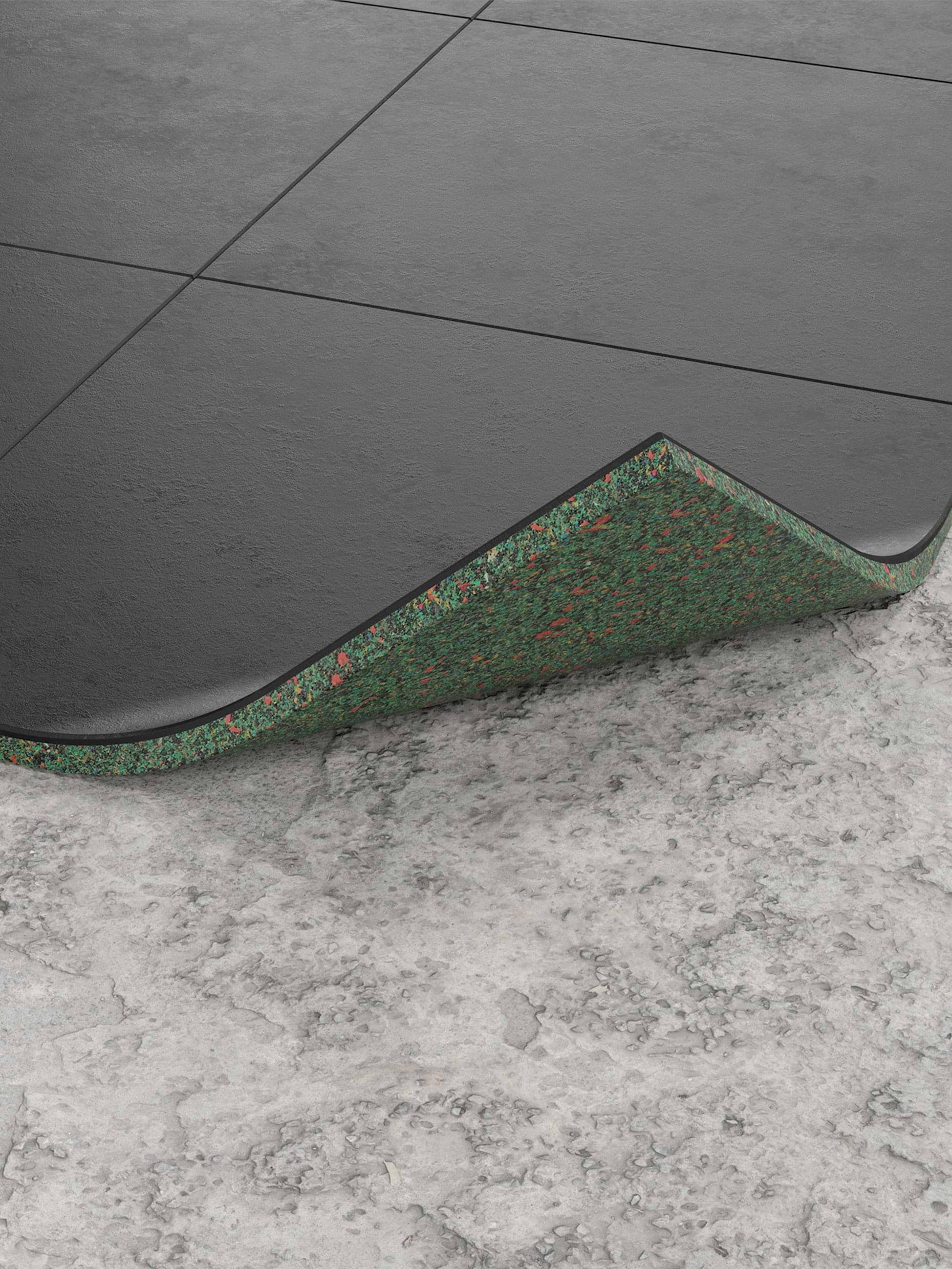 Vloerbeschermingsmatten SolidProtect 8m2: EPDM-materiaal | 20mm dikte | hoog eigen gewicht | fijn granulaat oppervlak | 0,8mm korrel