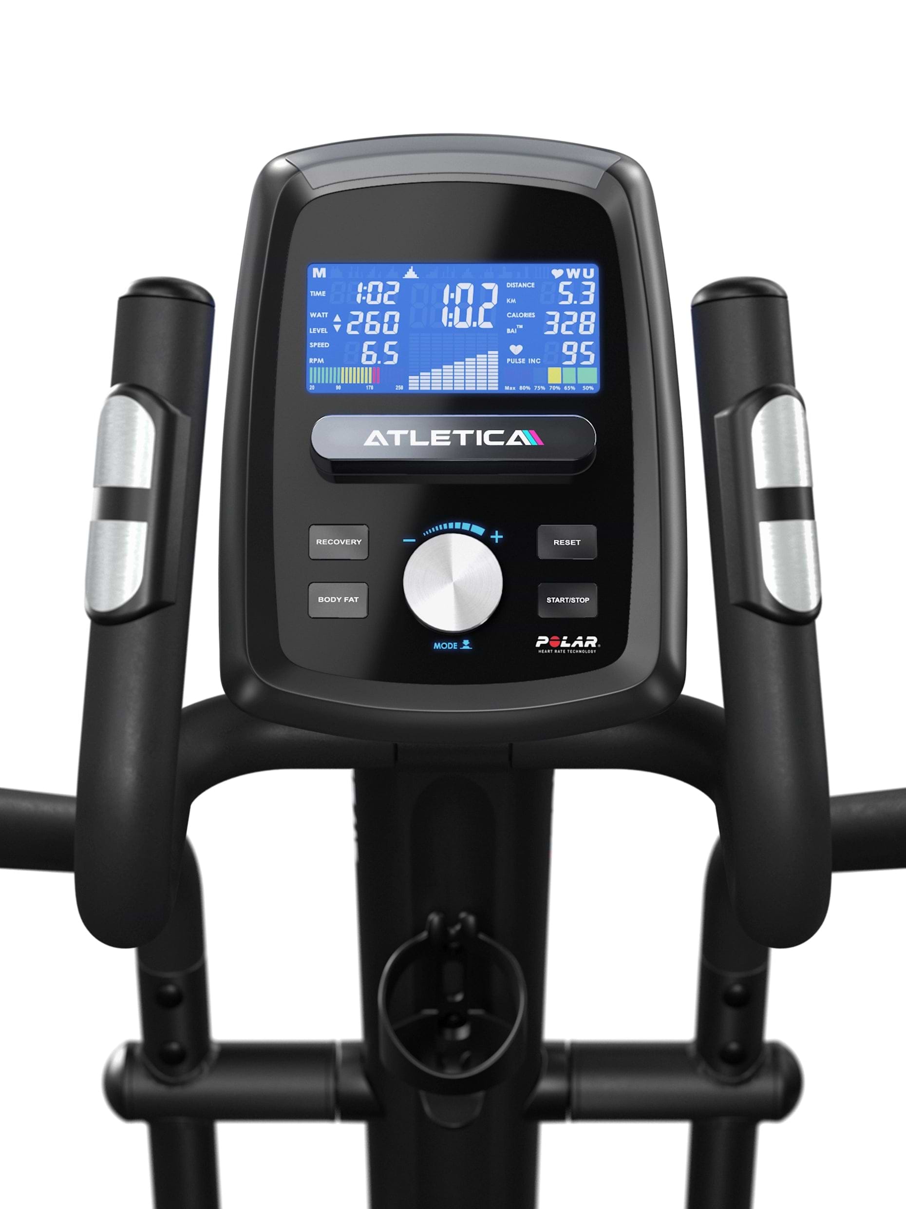 Crosstrainer Crossfold: Intuitives LCD-Display mit allen Trainingsdaten (Zeit, Strecke, Puls, Watt etc.)