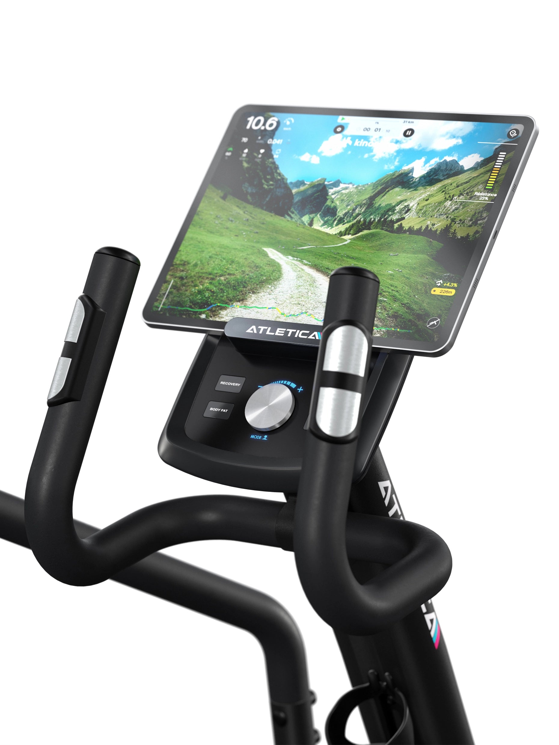 Crosstrainer Crossfold: Handgriffe und Kinomap Konnektivität für interaktives Training