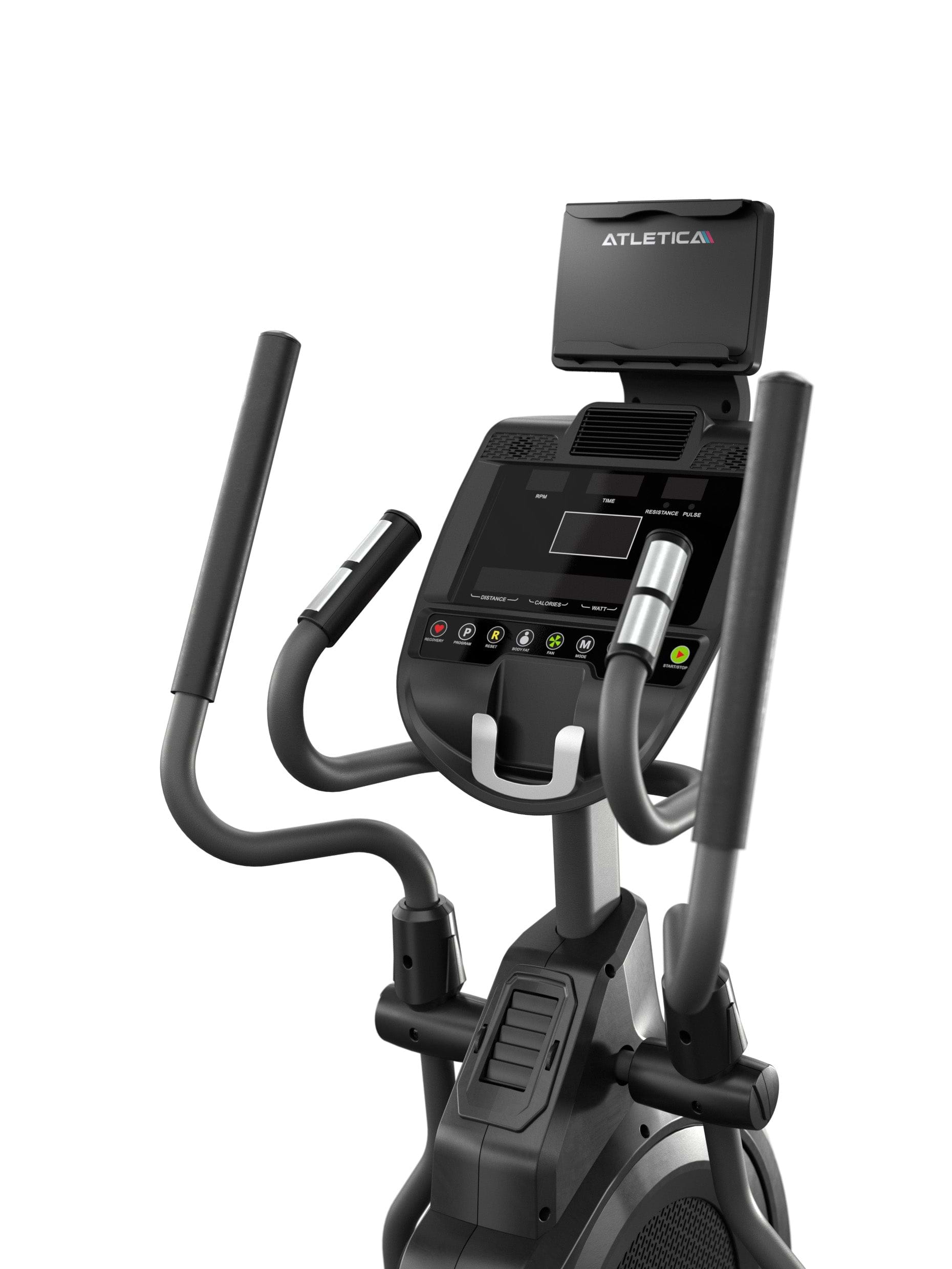 Crosstrainer Zenith von Atletica: großes Cockpit und ergonomische Handgriffe