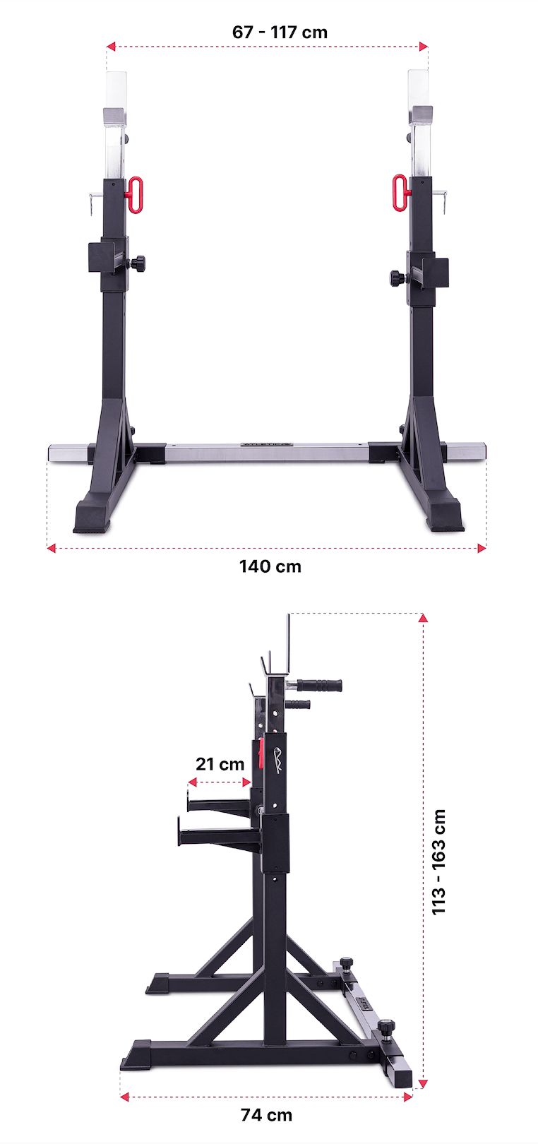 Free Stands Squat Rack: Dimensionen