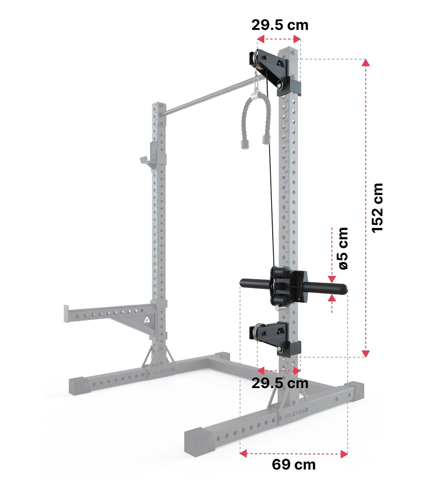 R7 Plate Load Power Rack: Dimensionen