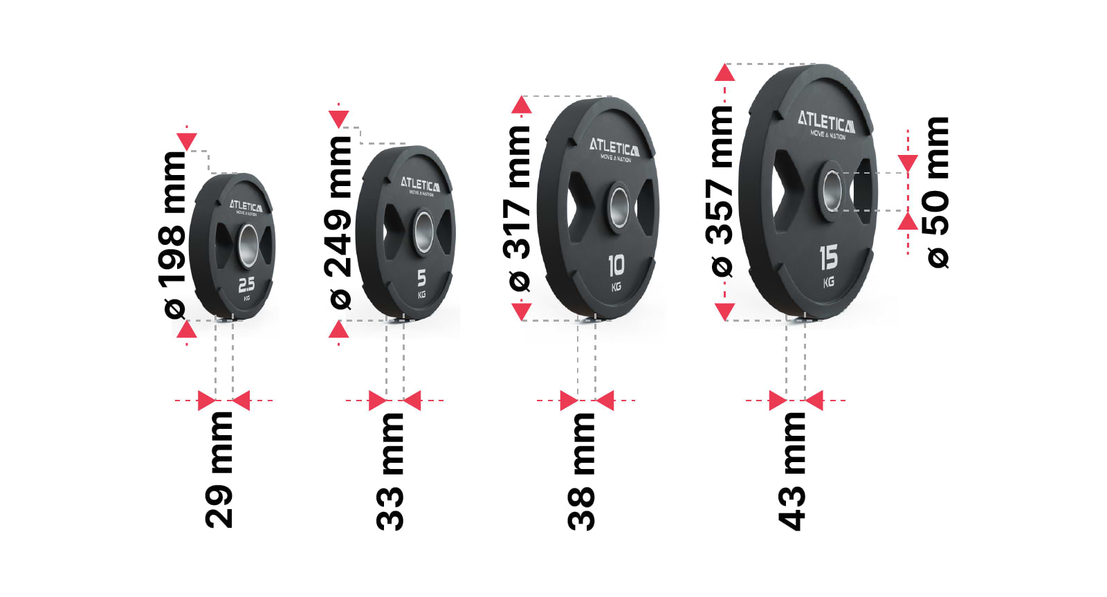 2H Gripper Plates 95kg: Dimensionen