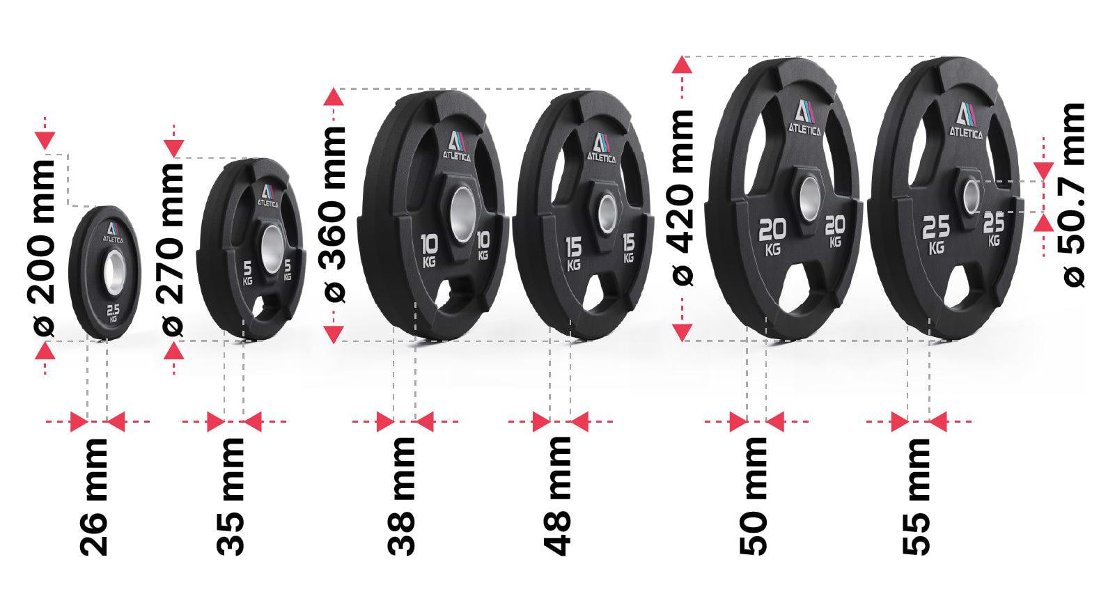 3H Gripper Plates: Dimensionen