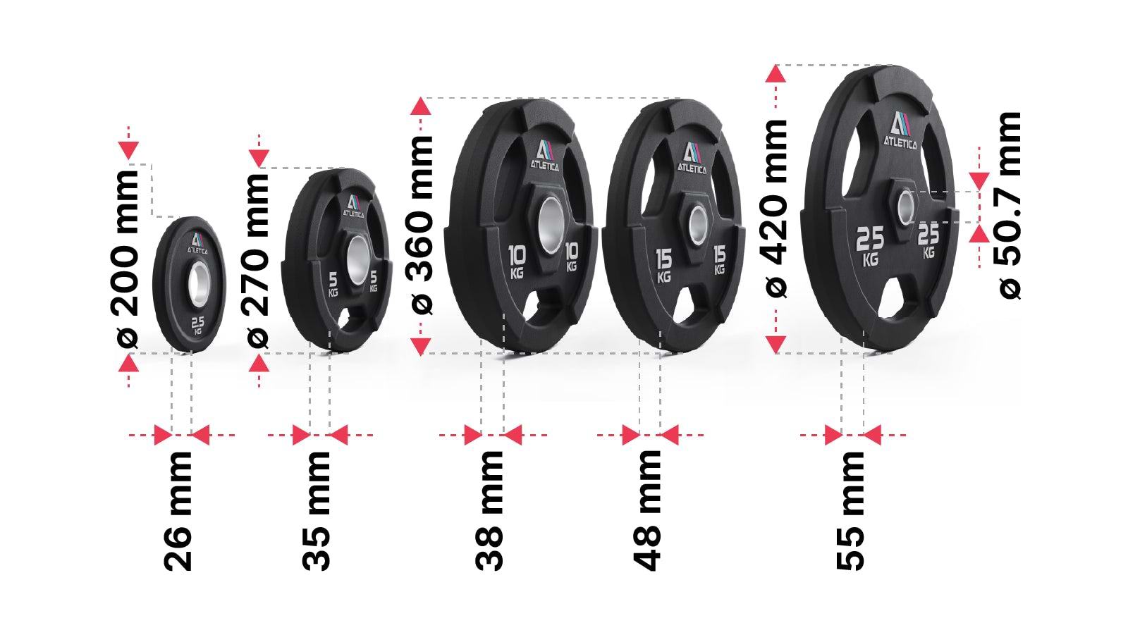 3H Gripper Plates 200kg Set: Dimensionen