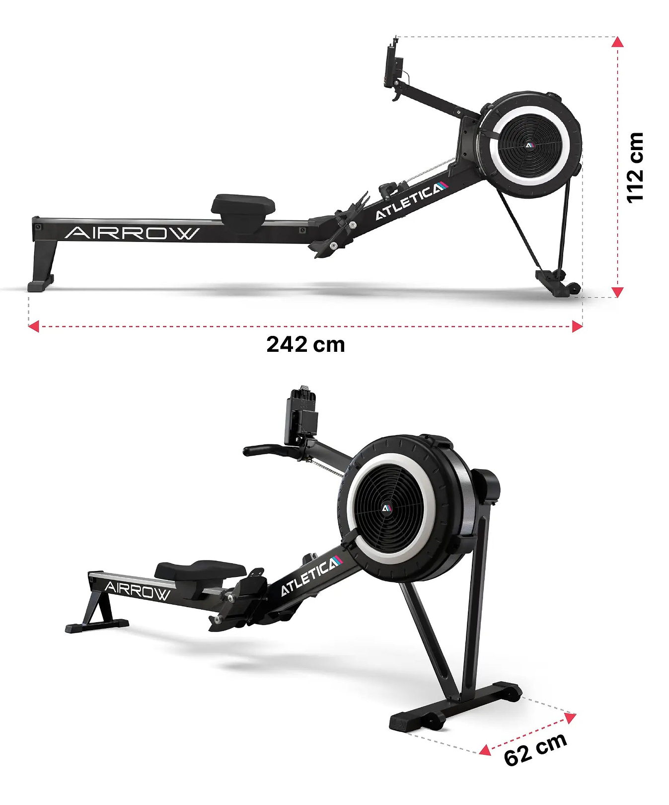 Atletica AirRow Rudergerät: Dimensionen
