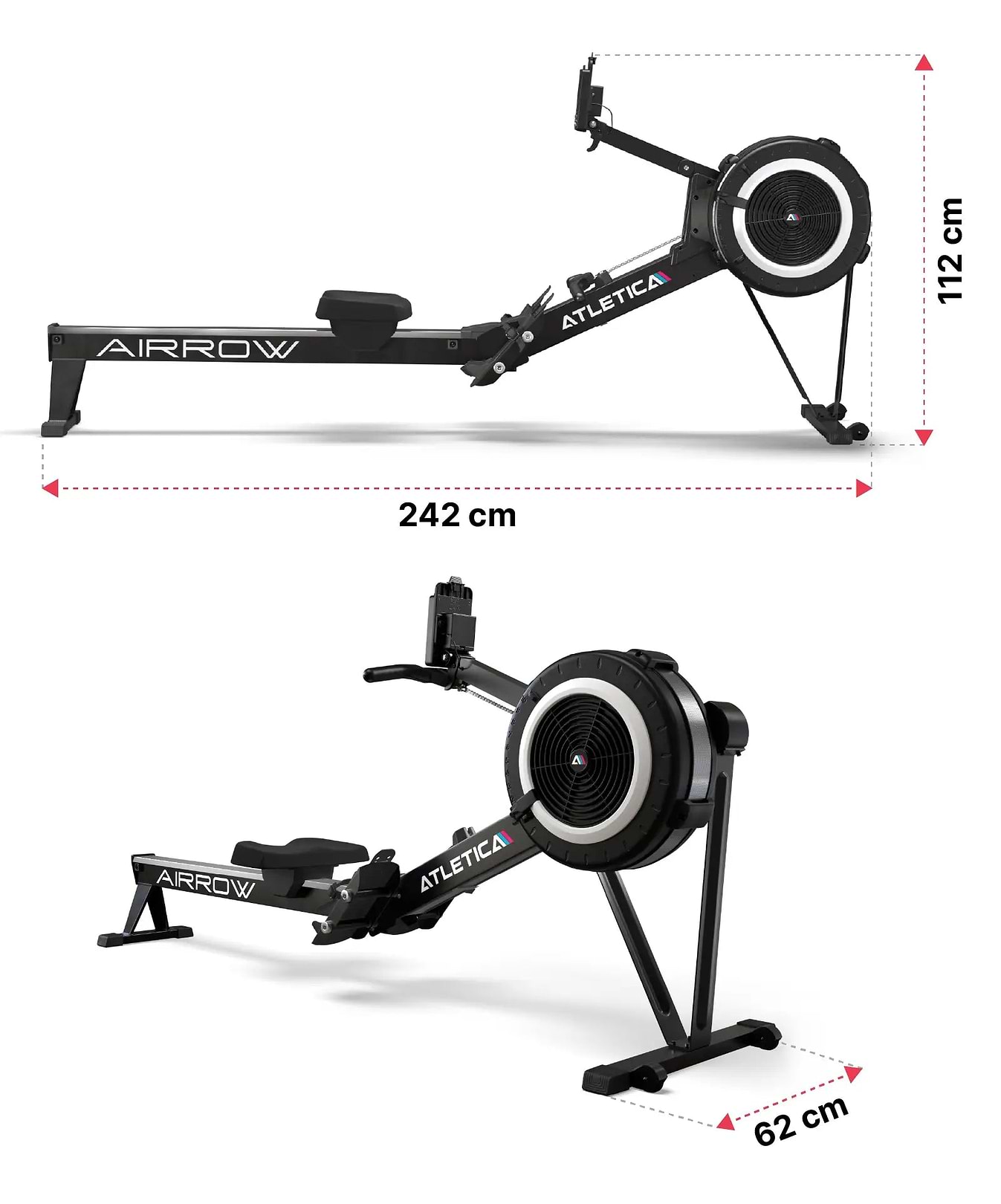 Atletica AirRow Rudergerät: Dimensionen