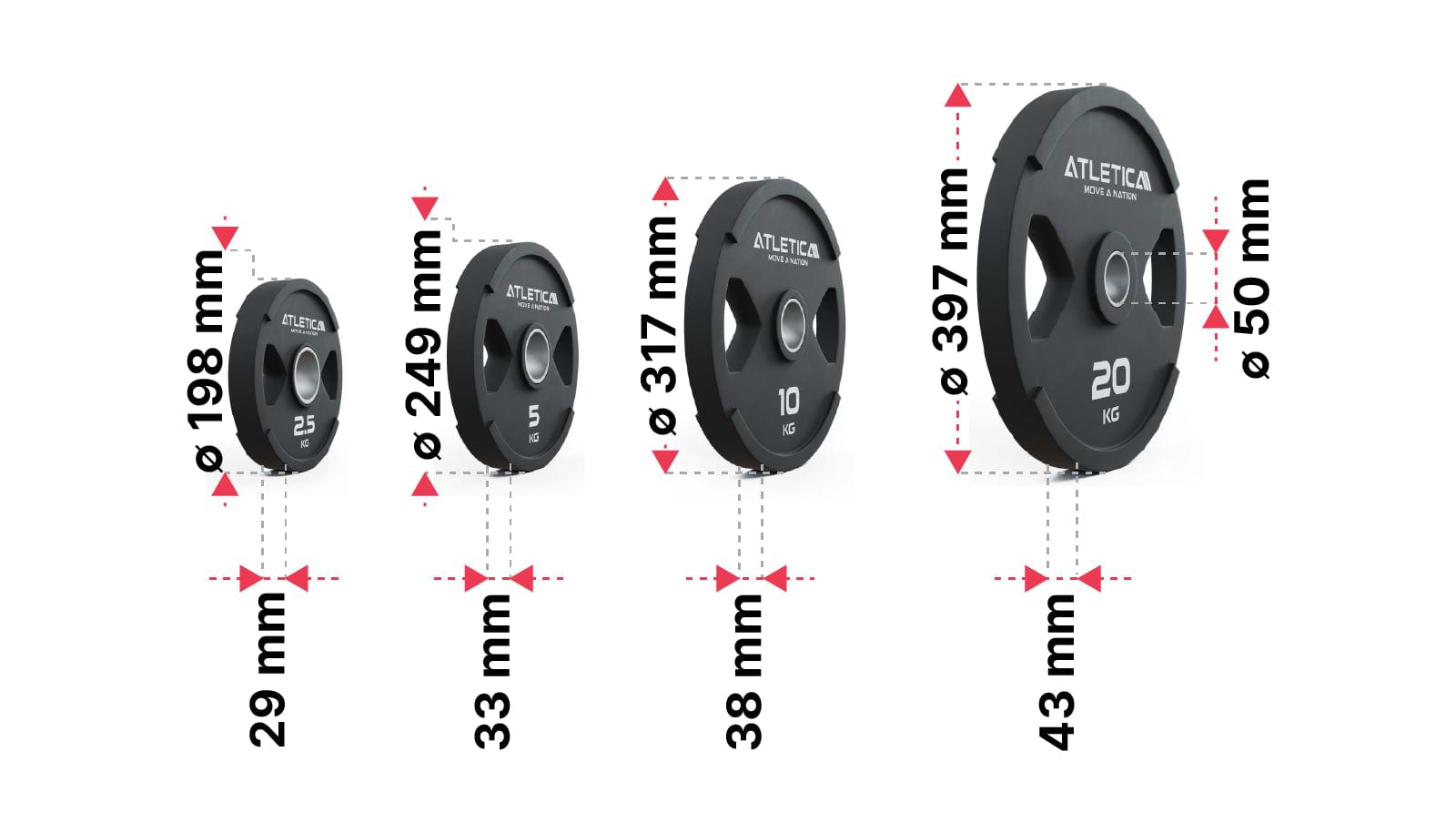 2H Gripper Plates 115kg Set: Dimensionen