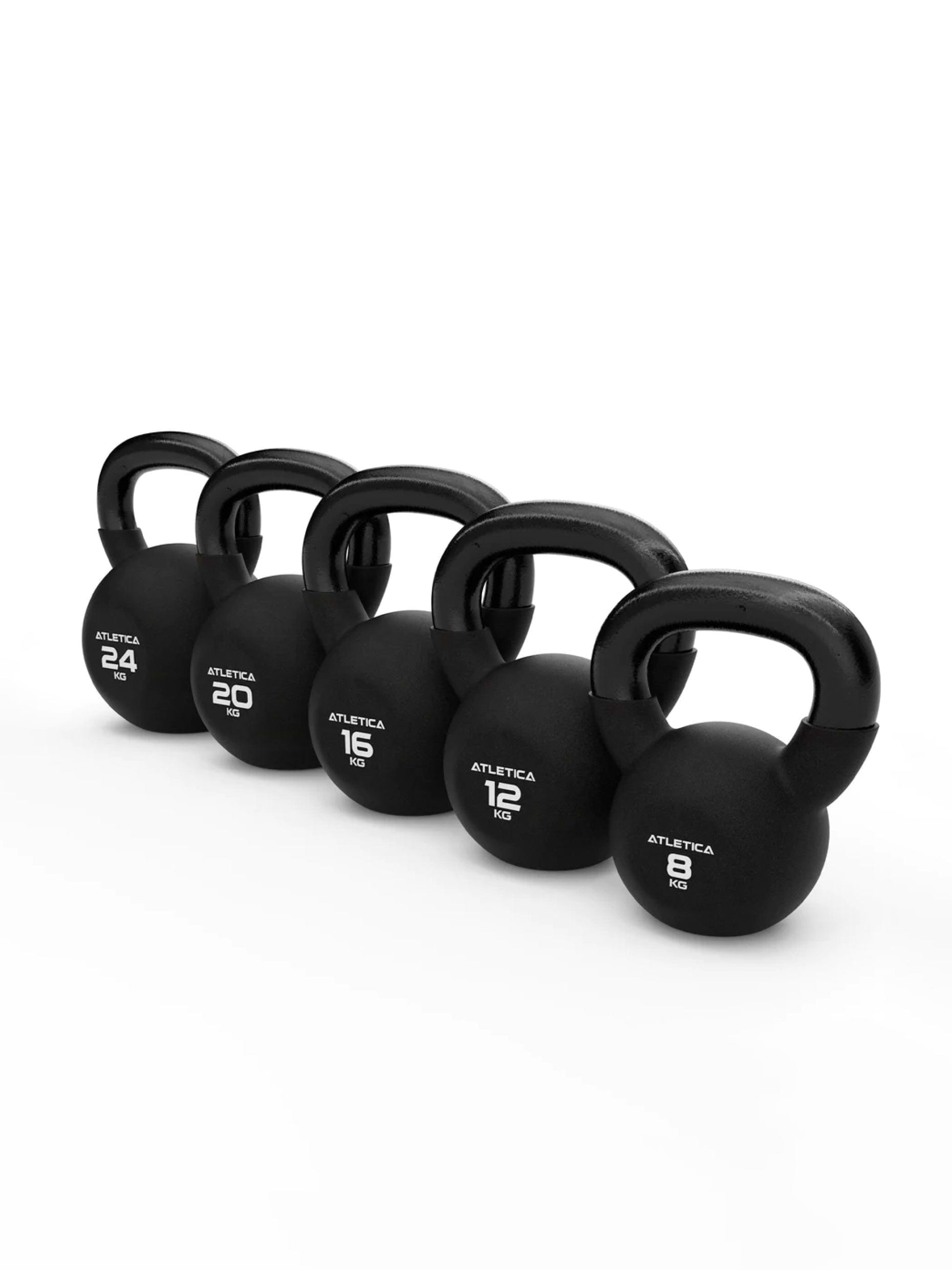 Kettlebells Basic Set Gewichte: 8kg 12kg 16kg 20kg 24kg | ermöglicht die wichtigen Kettlebell Übungen | hochwertiger Look & Feel | TÜV geprüft