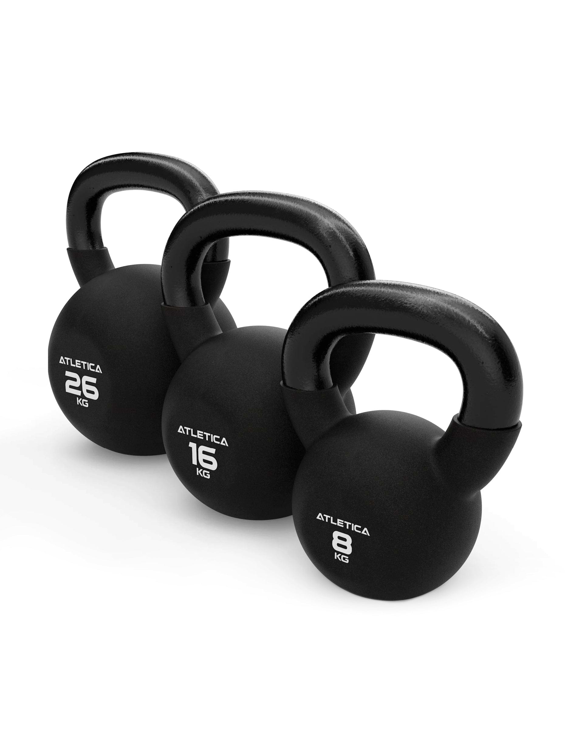 Kettlebells Top-3 Set Gewichte: 8kg 16kg 26kg | Die Top 3 beliebtesten Kettlebells in einem Set | hochwertiger Look & Feel | TÜV geprüft auf Schadstoffe