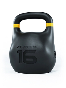 ATLETICA HRX Octagon Kettlebell 16 kg – Stabile Wettkampfkettlebell, gelber Farbring, 8–32 kg