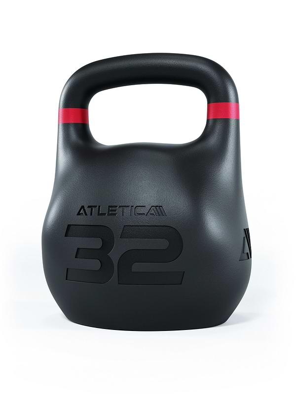 ATLETICA HRX Octagon Kettlebell 32 kg – Wettkampfqualität, achteckiges Design, roter Farbring
