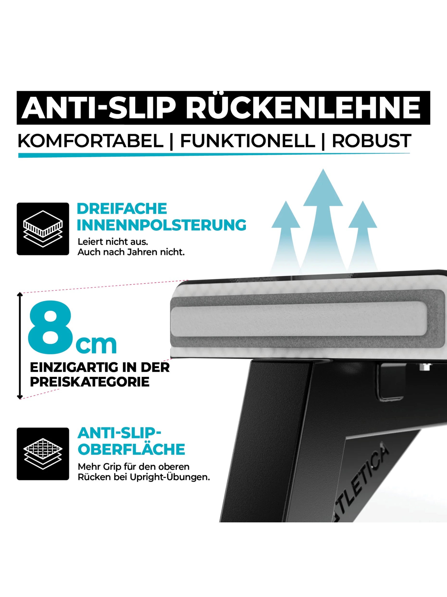B1 Hantelbank: Anti-Slip Rückenlehne