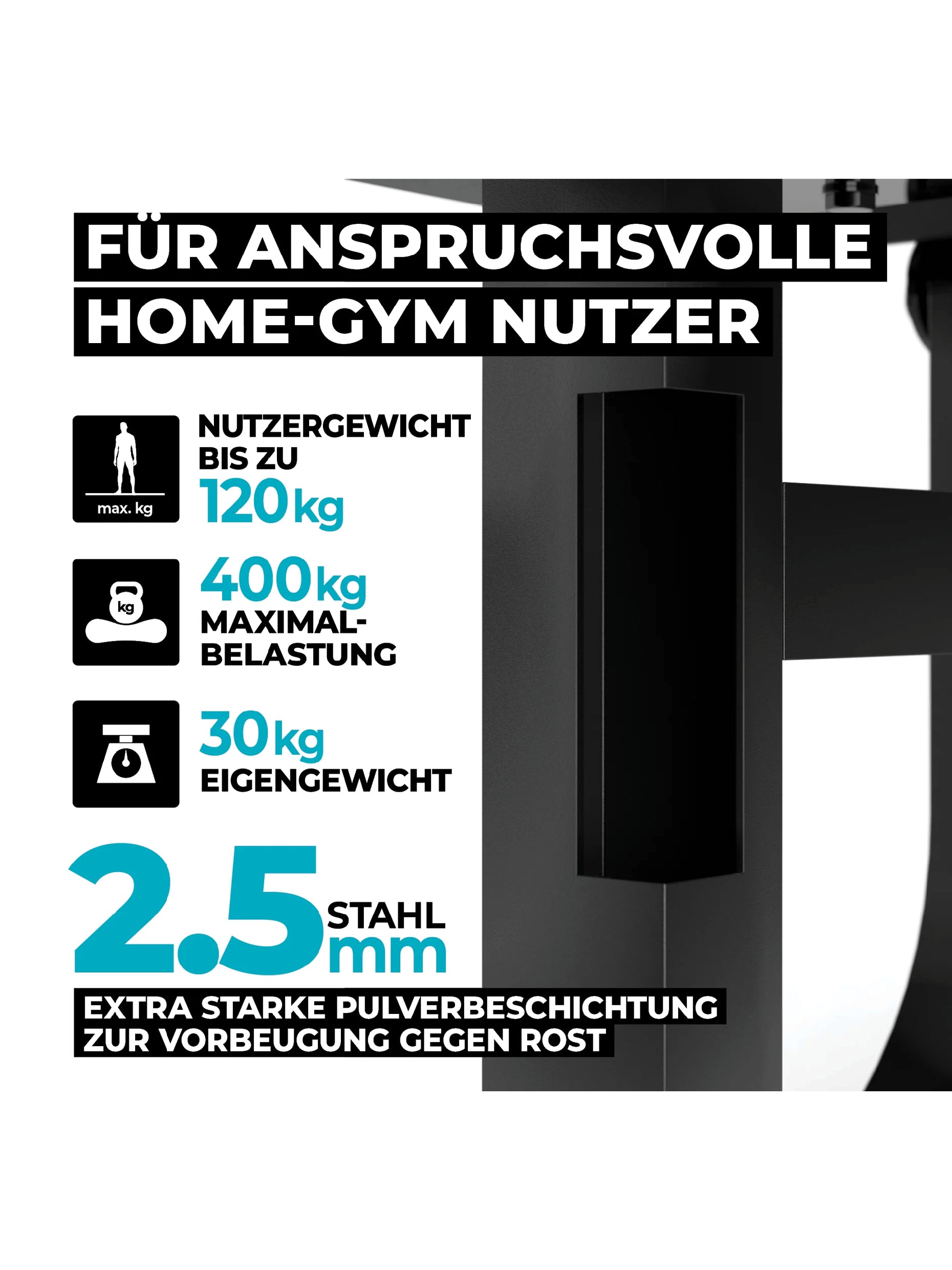 Hantelbank B2 negativ verstellbar: für anspruchsvolle Home-Gym Nutzer, in schwarz