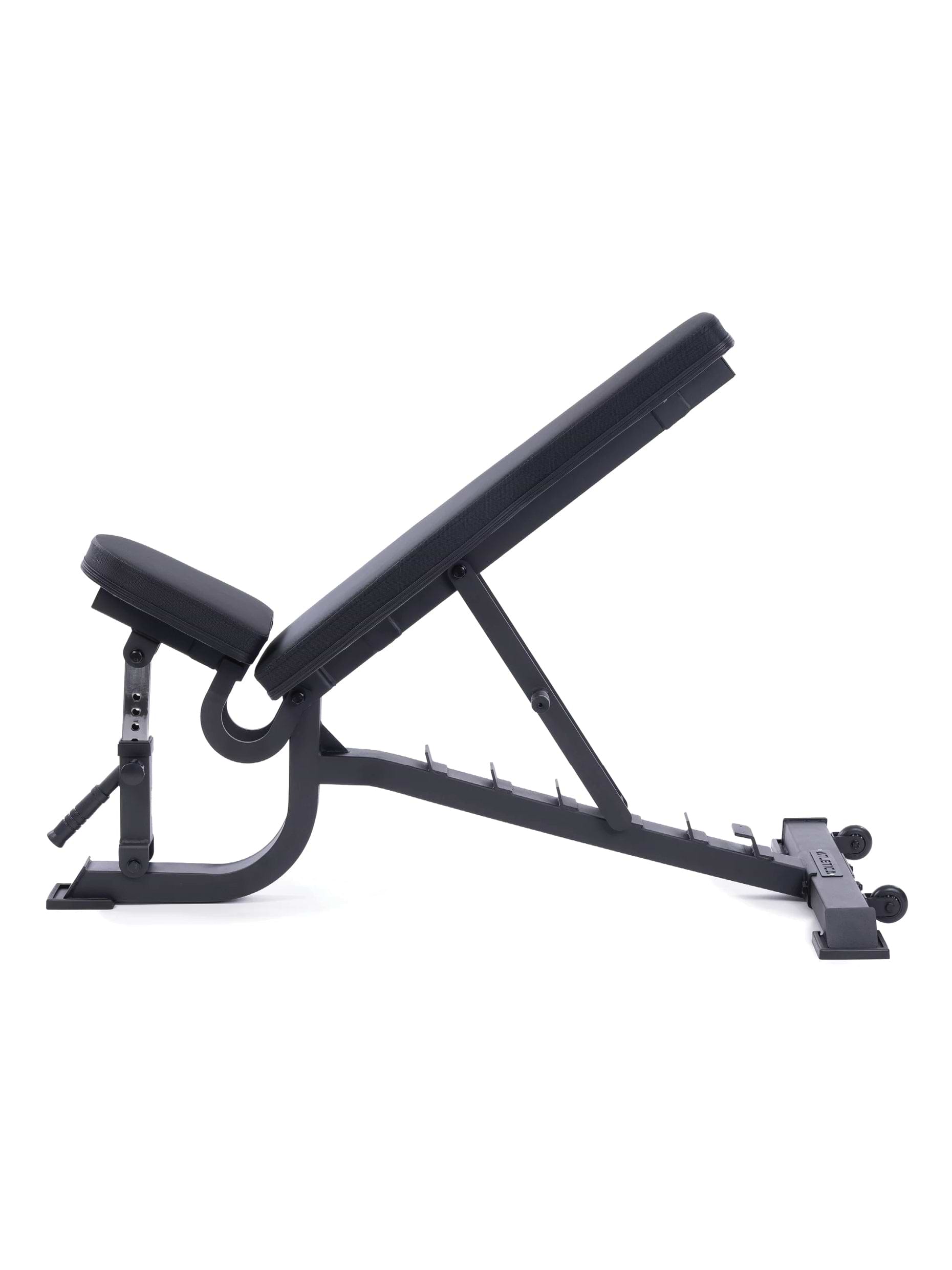 Schrägbank B2 negativ verstellbar: Neigungswinkel von -15° bis 85°, Rückenlehne 7-fach, Sitz 3-fach verstellbar, 400 kg Belastbarkeit, TÜV-geprüft, in schwarz