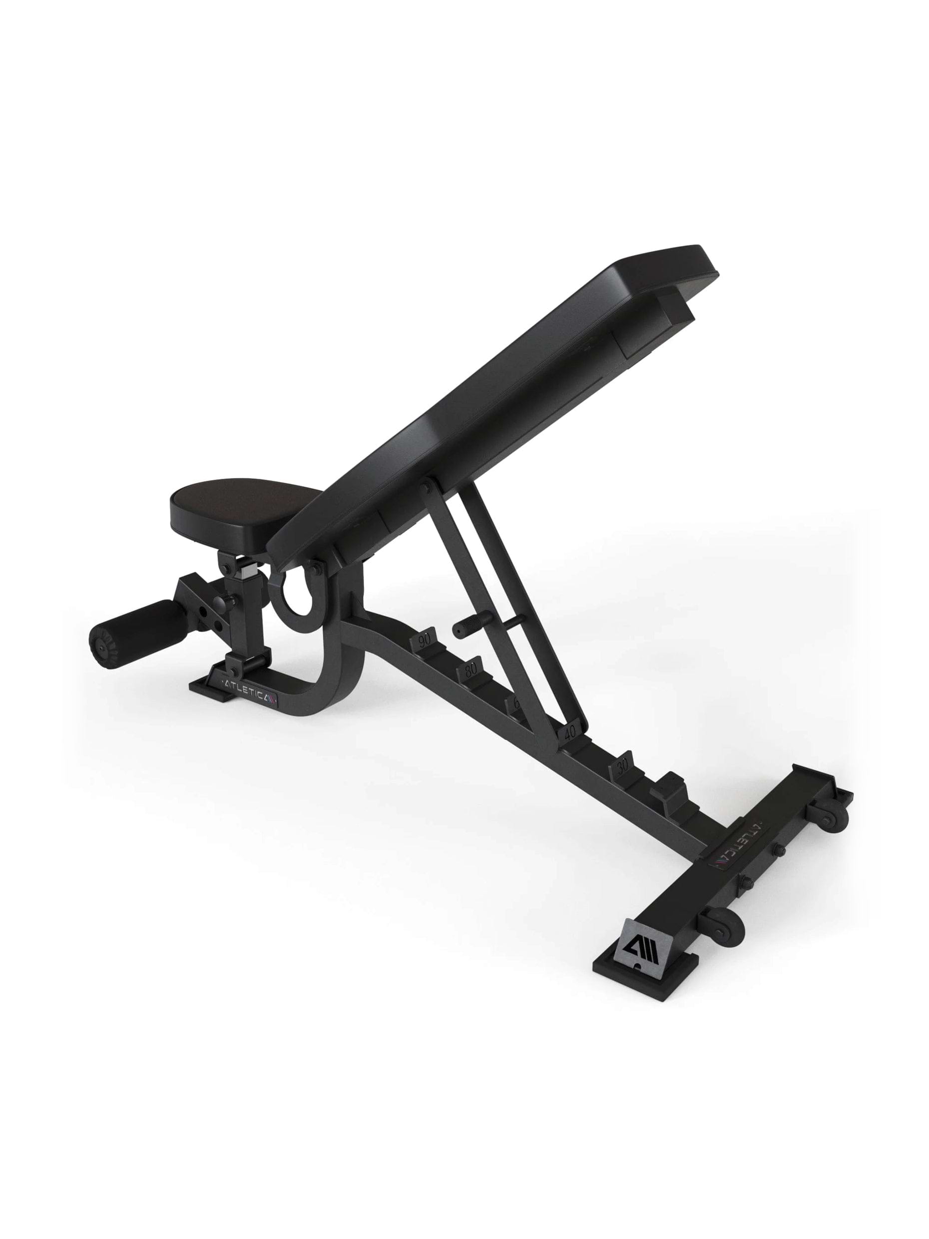 Hantelbank ATLETICA Situp Bank mit Fuss-Blocker: ideal für Situps und Hanteltraining, TÜV zertifiziert, in schwarz