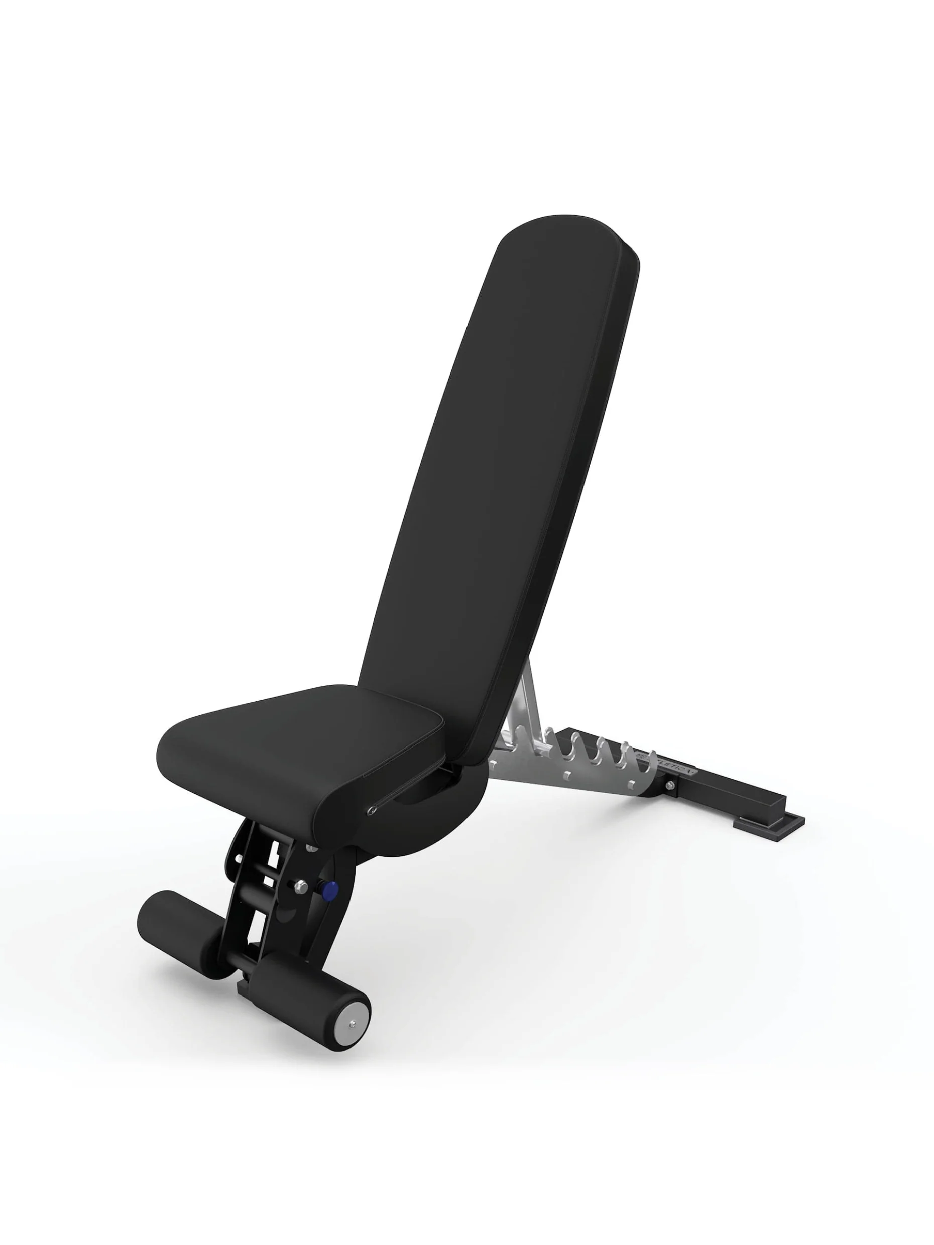 Hantelbank B6, negativ verstellbar, mit 90° Winkel verstellt, mit Fussblocker für Situps, in schwarz für Fitnesstraining mit Kurzhanteln und Langhanteln, #material_mesh