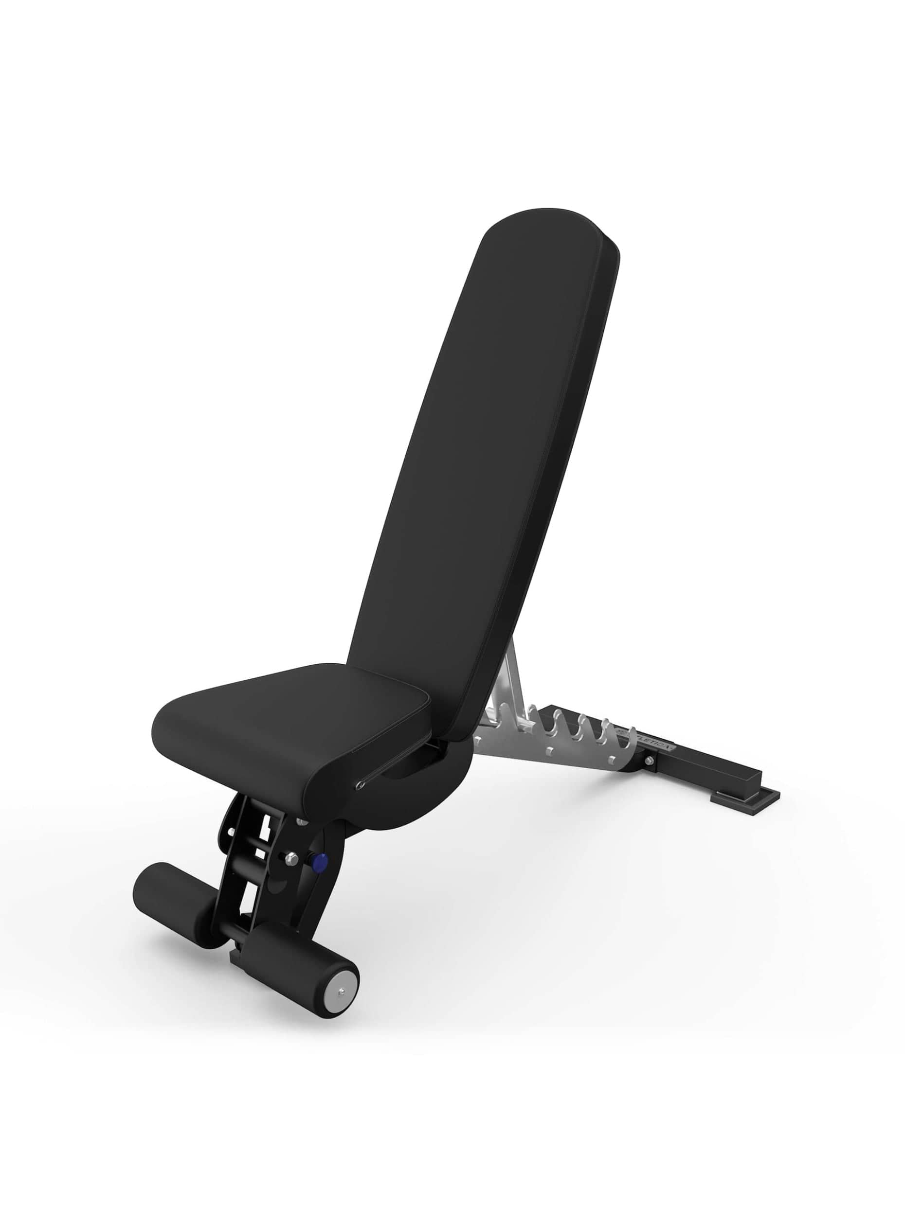 Hantelbank B6, negativ verstellbar, mit 90° Winkel verstellt, mit Fussblocker für Situps, in schwarz für Fitnesstraining mit Kurzhanteln und Langhanteln, #material_mesh