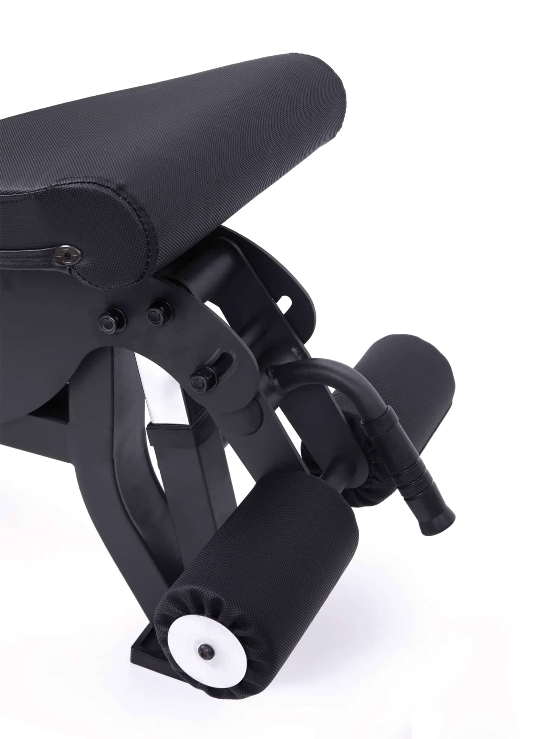 Hantelbank B6, mit Fussblocker für Situps, in schwarz, 