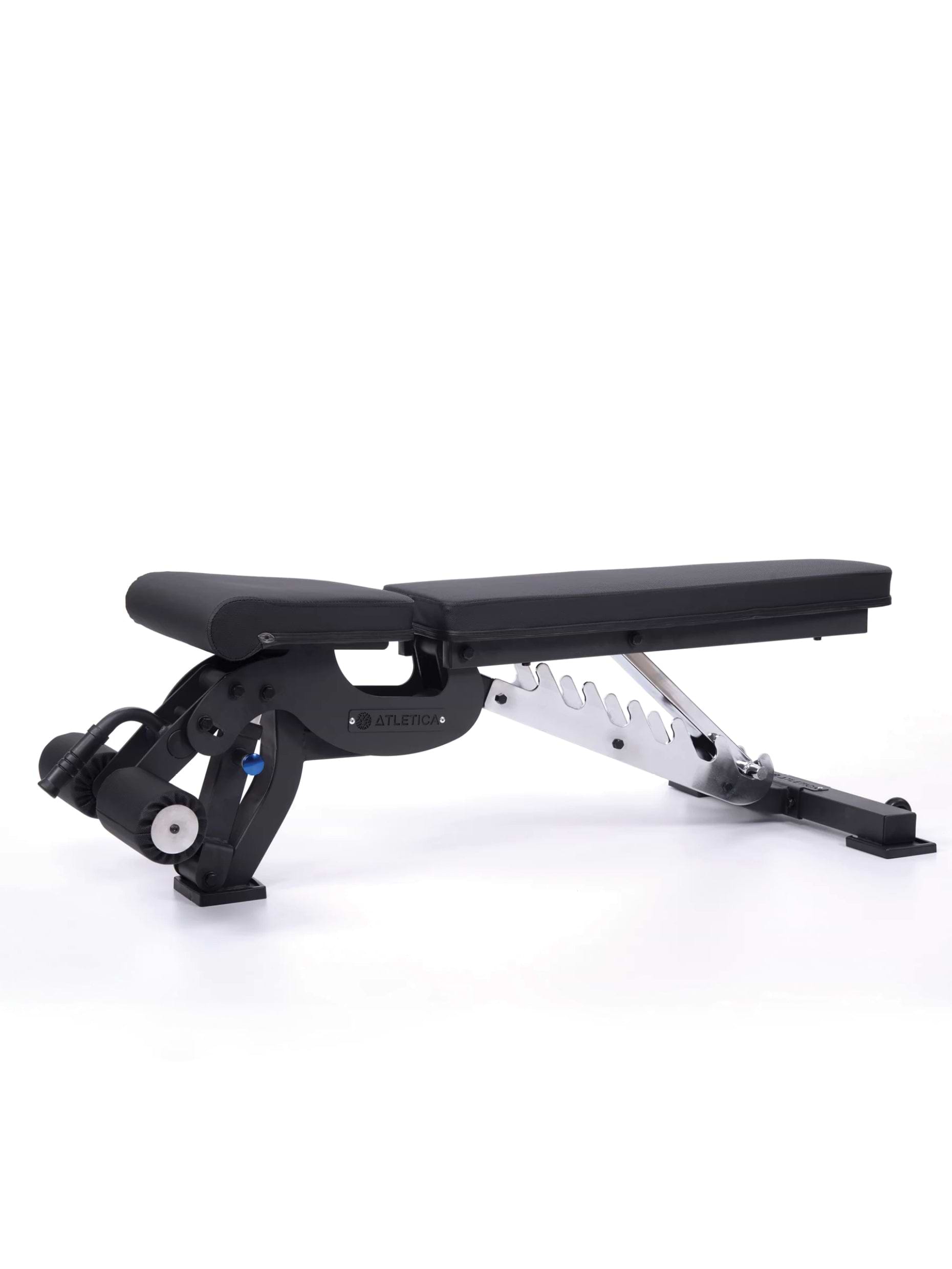 Hantelbank B6, negativ verstellbar, mit 90° Winkel, mit Fussblocker für Situps, in schwarz, für Fitnesstraining mit Kurzhanteln und Langhanteln,