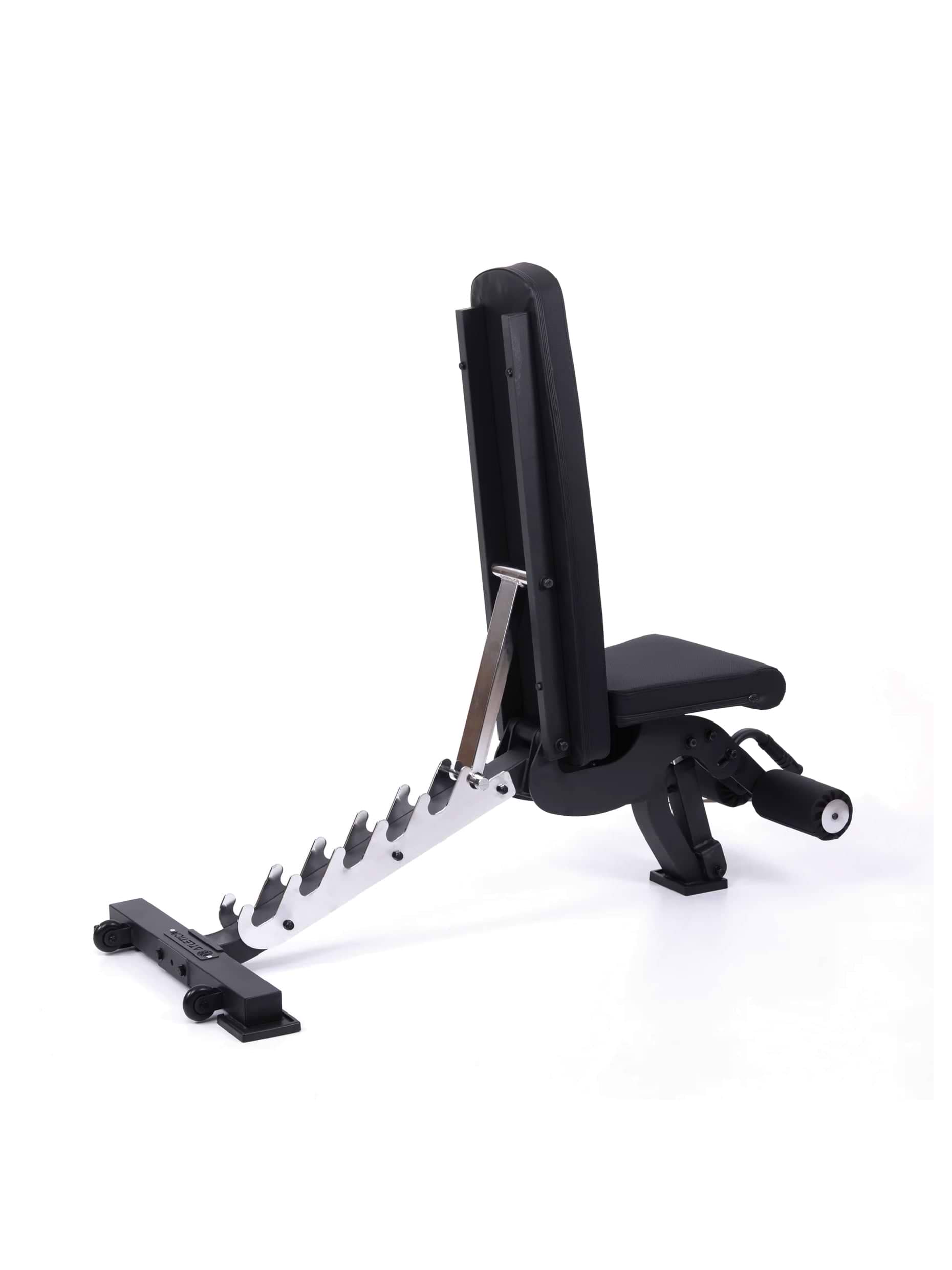 Hantelbank B6, negativ verstellbar, mit 90° Winkel verstellt, mit Fussblocker für Situps, in schwarz für Fitnesstraining mit Kurzhanteln und Langhanteln, 