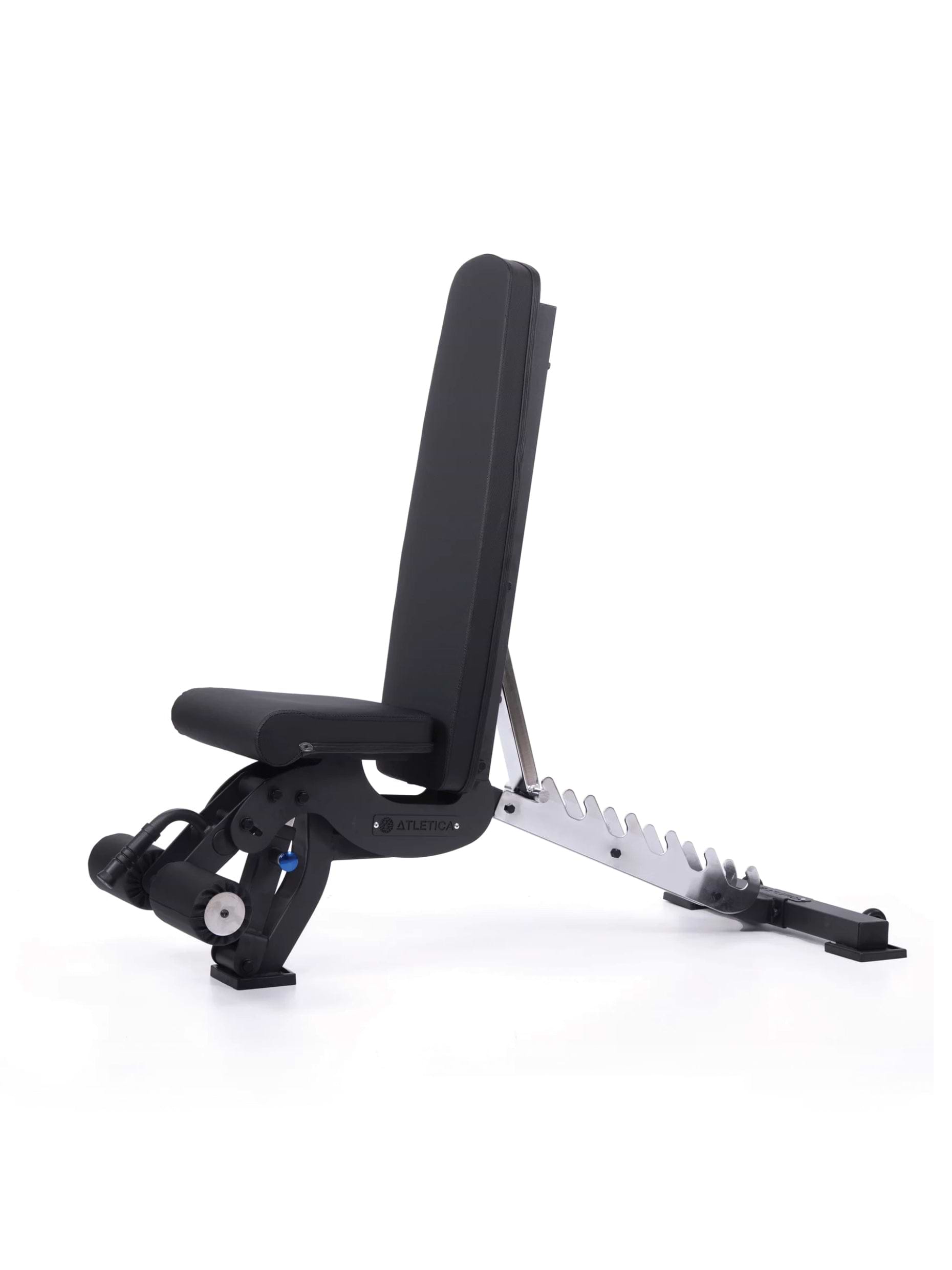 Hantelbank B6, negativ verstellbar, mit 90° Winkel, mit Fussblocker für Situps, in schwarz, für Fitnesstraining mit Kurzhanteln und Langhanteln, 