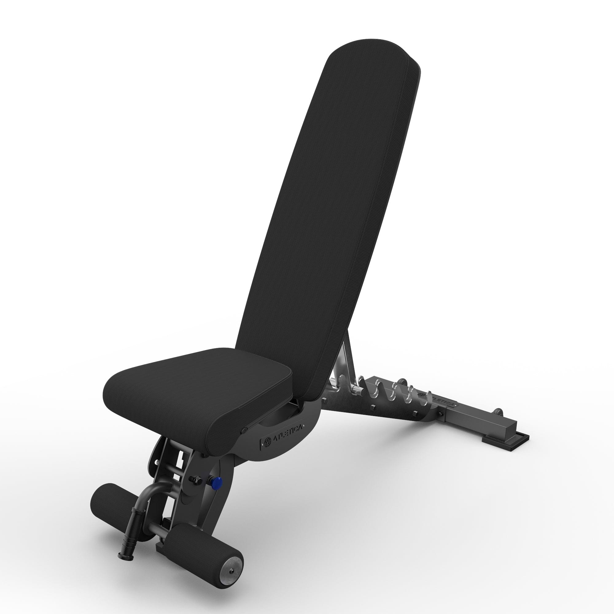 Schrägbank B6, negativ verstellbar, mit 90° Winkel verstellt, mit Fussblocker für Situps, in schwarz für Fitnesstraining mit Kurzhanteln und Langhanteln, 