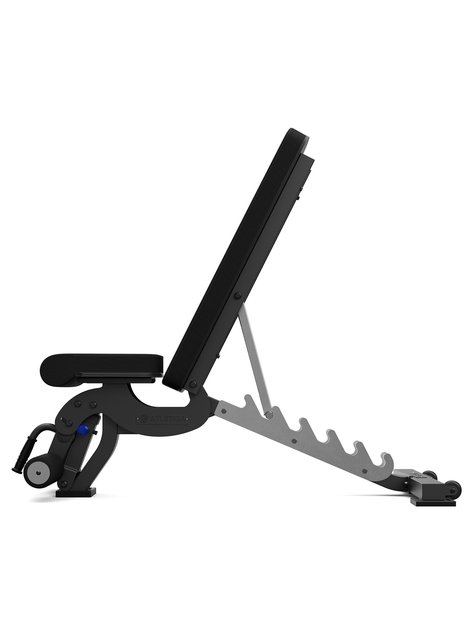 Hantelbank B6, negativ verstellbar, mit 90° Winkel, mit Fussblocker für Situps, in schwarz, für Fitnesstraining mit Kurzhanteln und Langhanteln, 