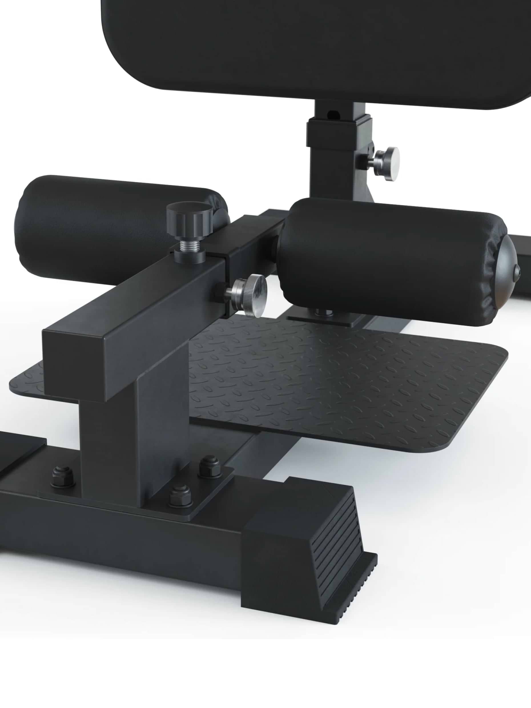 Schrägbank Sissy Squat Bench, einstellbare Beinpolster, rutschfeste Fußplatte, in schwarz