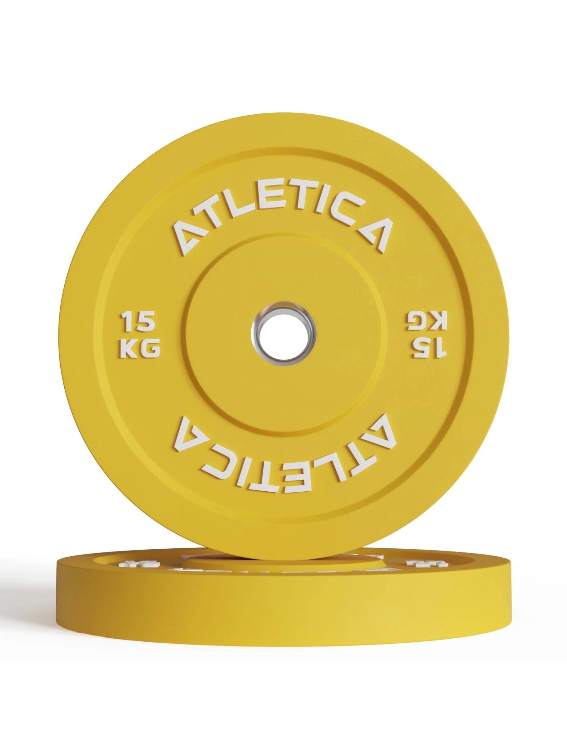 Gewichte: Color Bumper Plates Paarweise | Farbige und geräusch- sowie stoßdämpfende Vollgummi-Ummantelung | Robust & langlebig | Ø 50 mm Edelstahlring