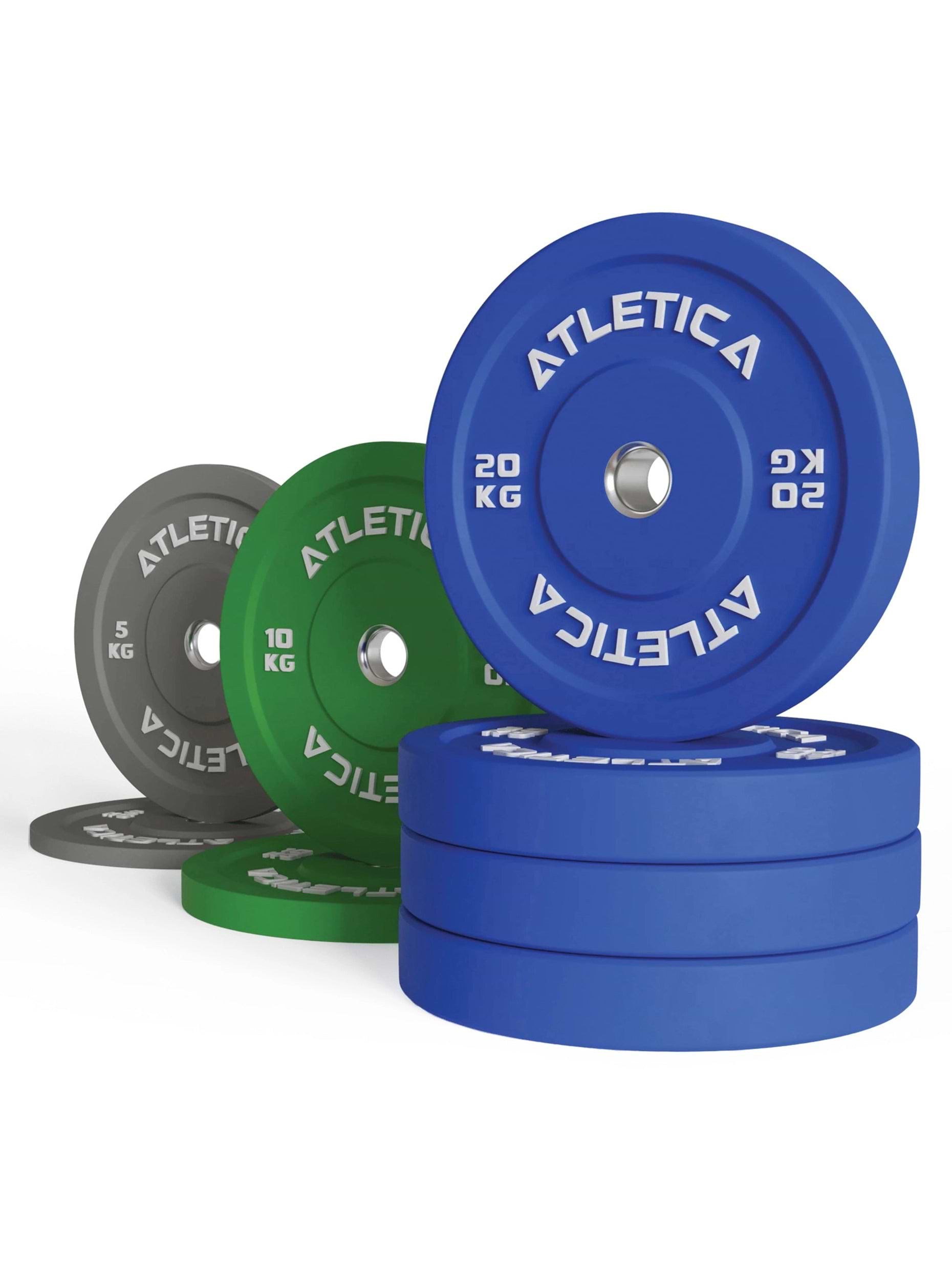 Gewichte Color Bumper Plates Set: 110 kg Gewichtsscheiben bestehend aus 2x 5 kg ∣ 2x 10 kg ∣ 4x 20 kg | 50 mm