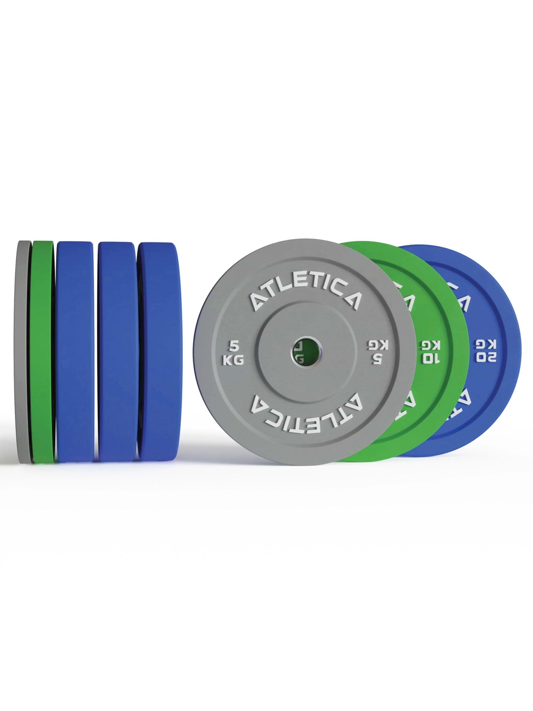 Gewichtsscheiben Color Bumper Plates Set: 110kg Set bestehend aus 2x 5 kg ∣ 2x 10 kg ∣ 4x 20 kg | 50 mm